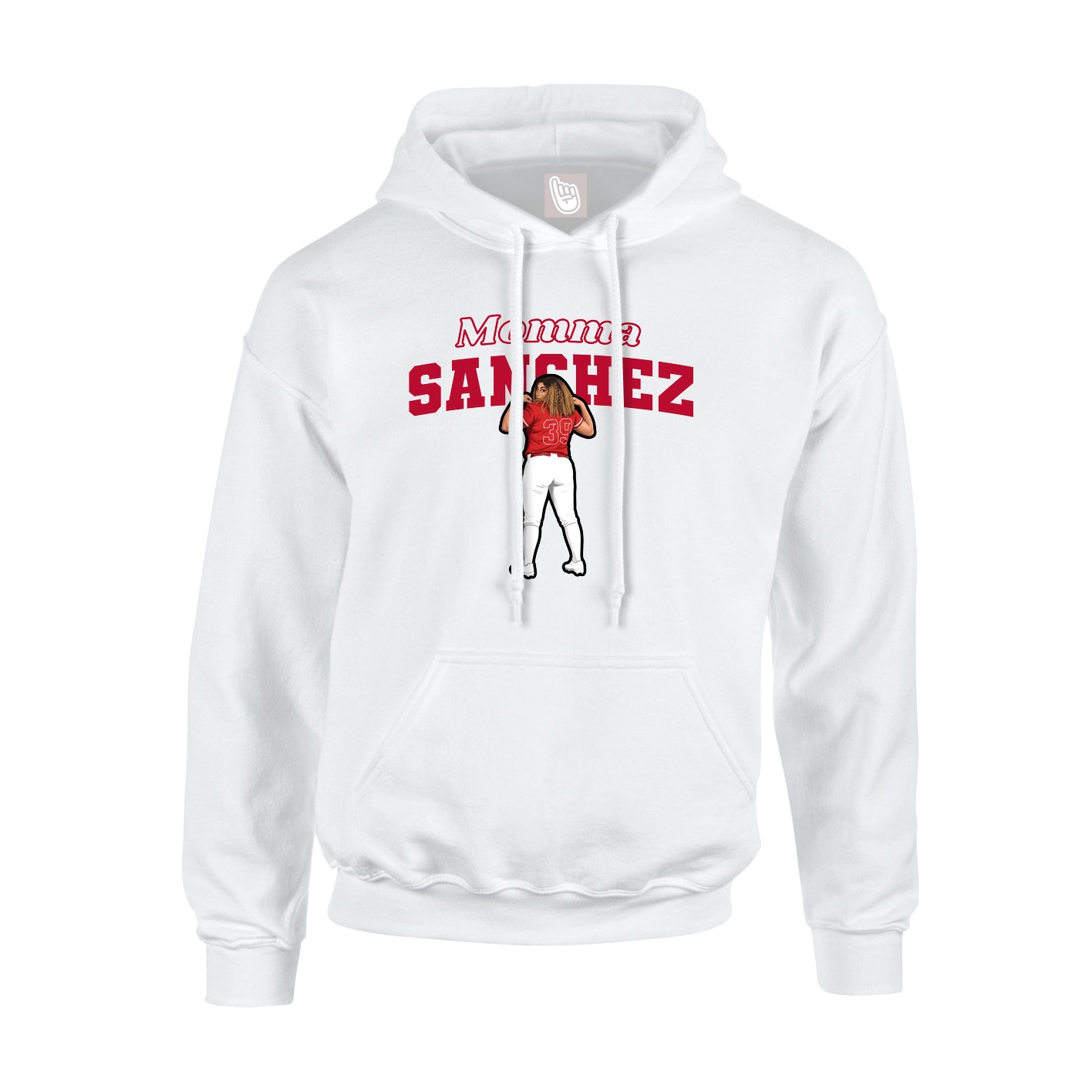 Youth Hoodie — Mothers Day Block in White