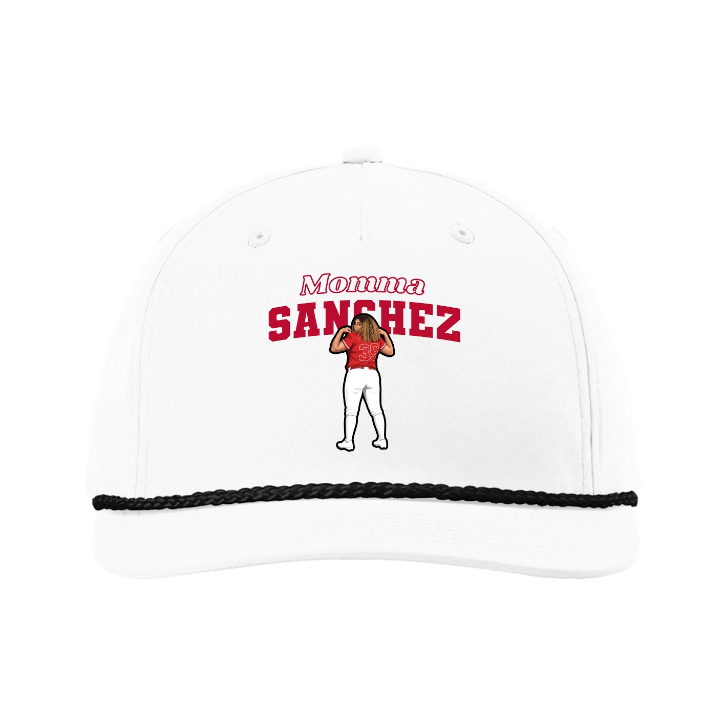Five-Panel Classic Rope Cap — Mothers Day Block in White