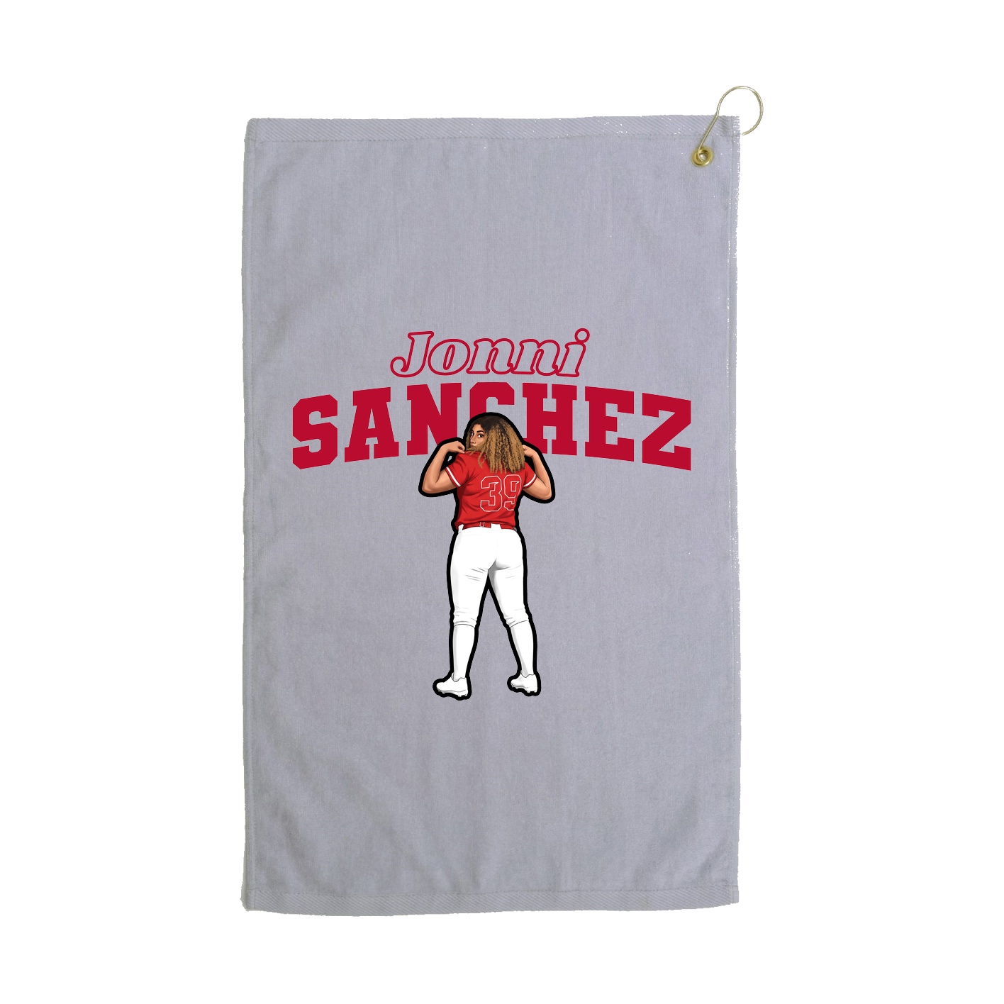 Golf Towel — Name Arch in Grey