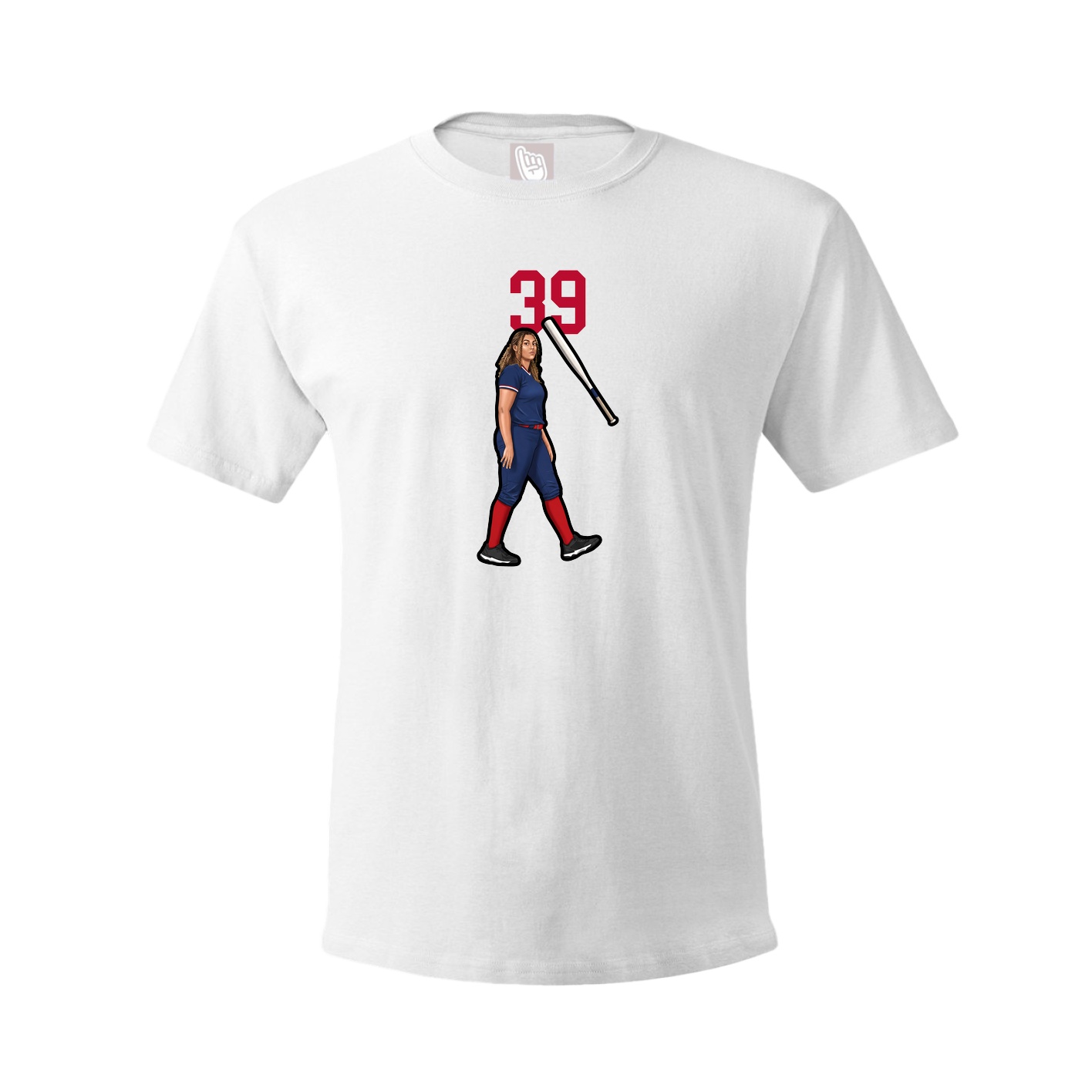 Youth Tee — Number Top in White
