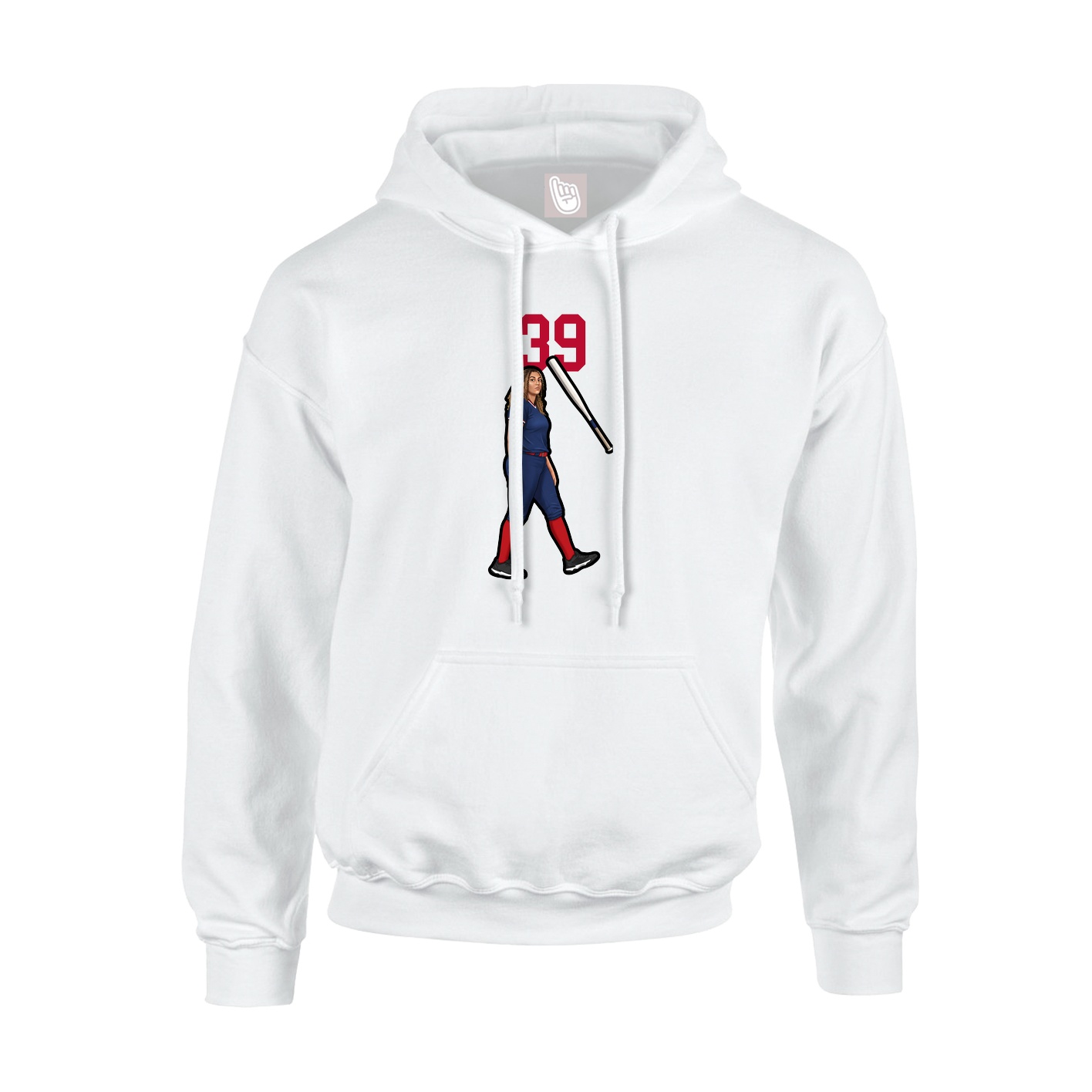 Youth Hoodie — Number Top in White