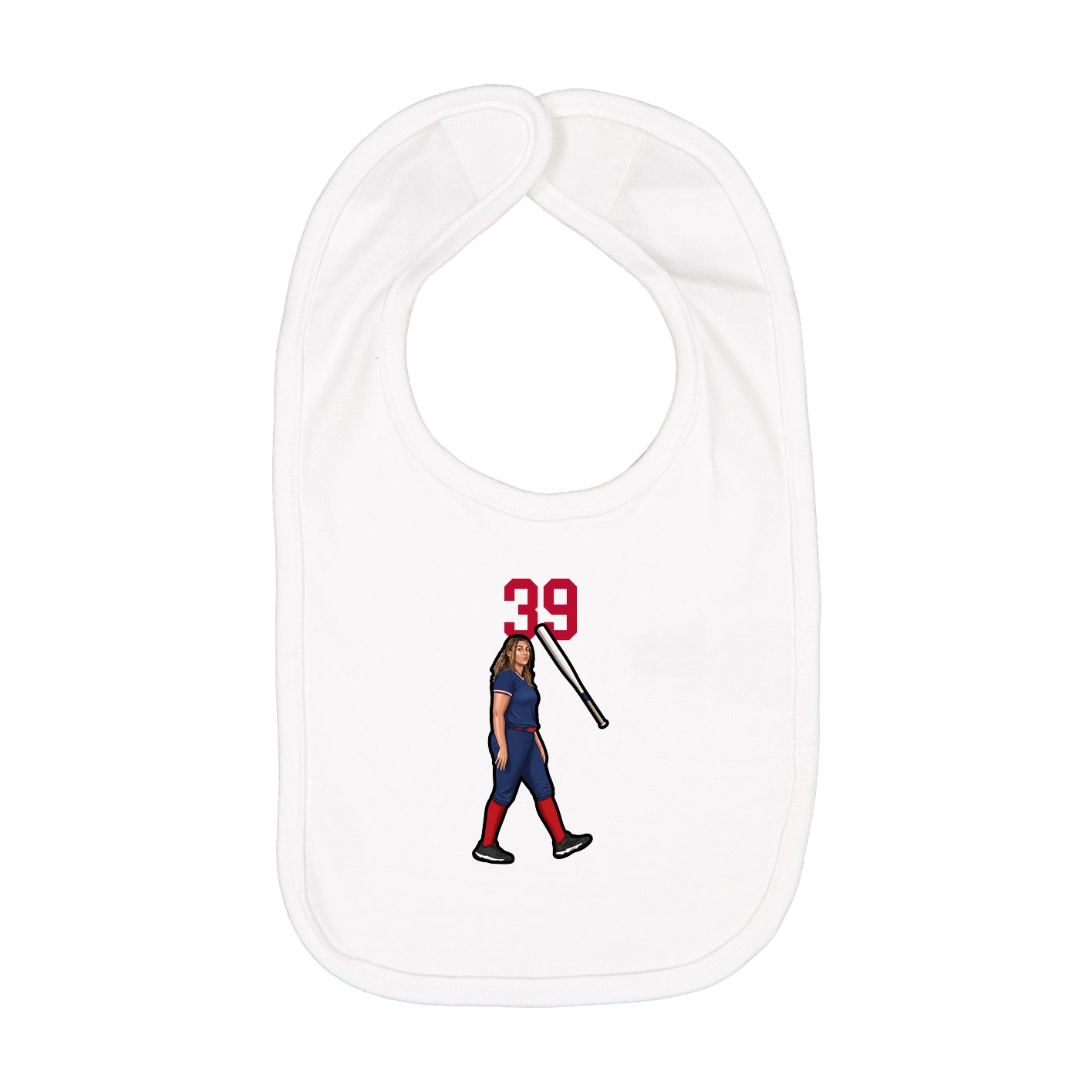 Infant Bib — Number Top in White