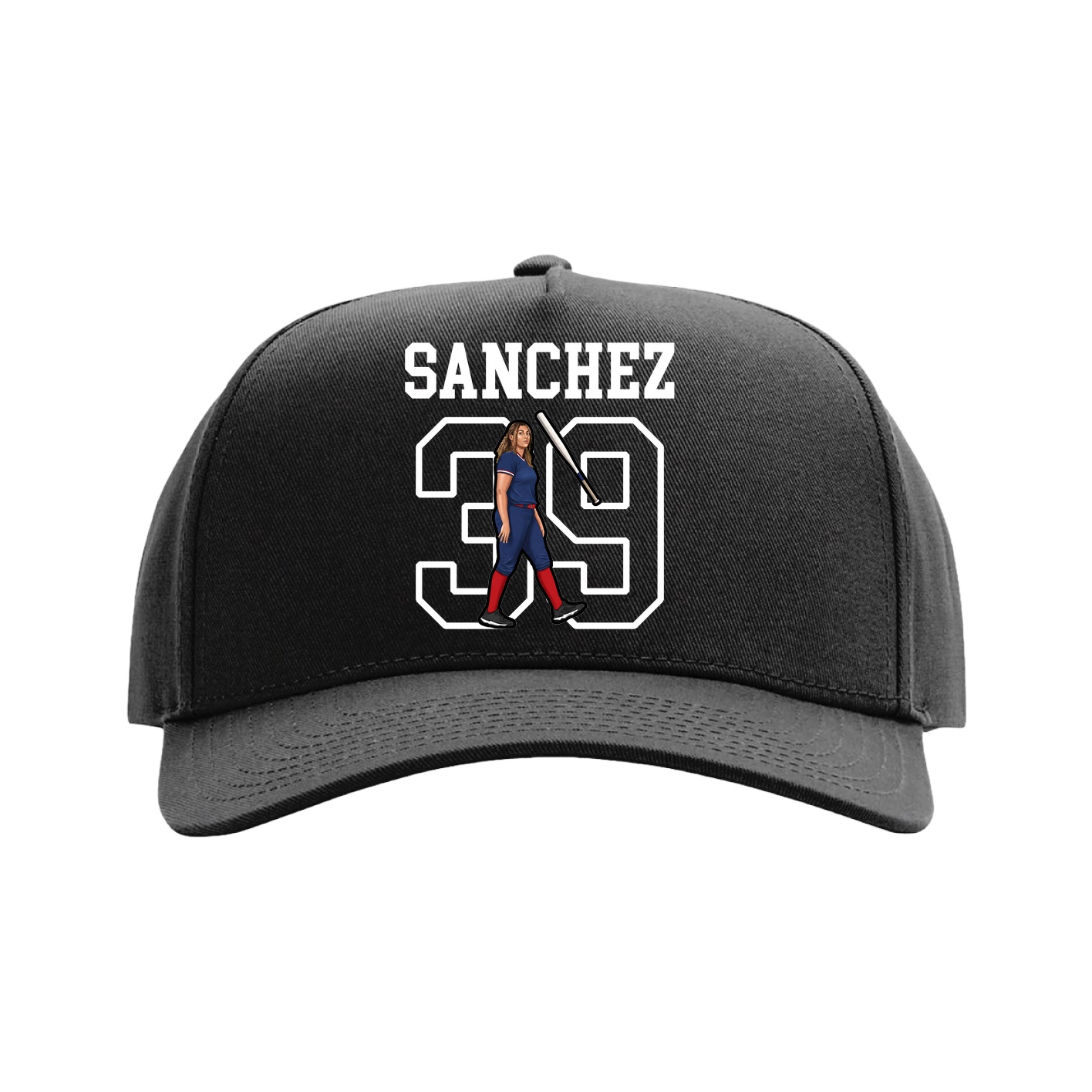 Full Fabric Five-Panel Champ Cap — Shirsey in Black
