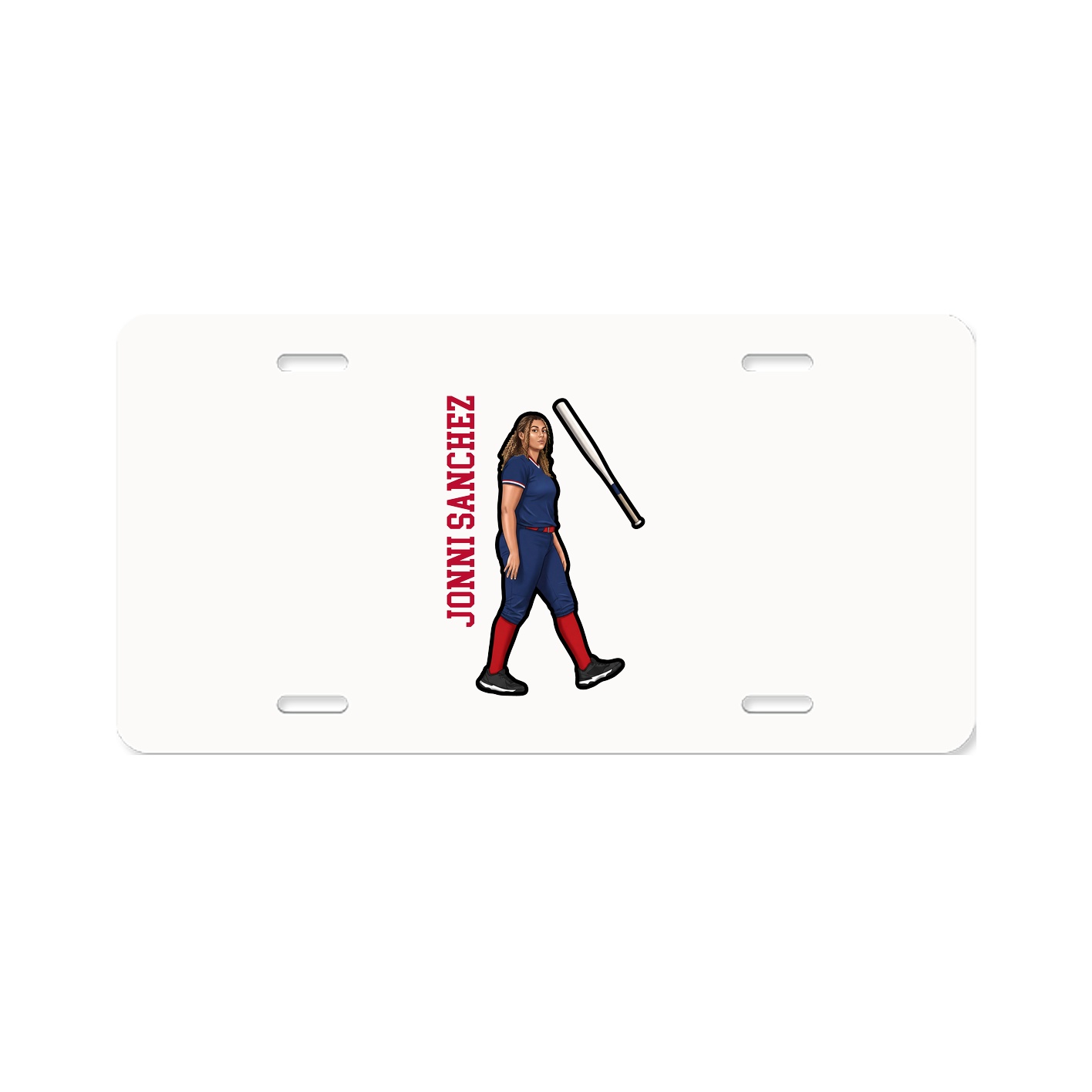 License Plate — Name Vertical in Classic