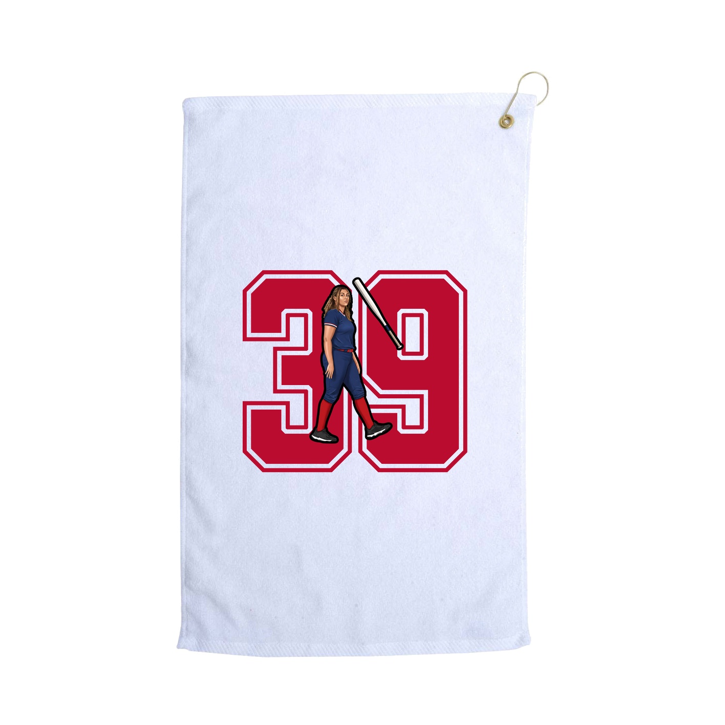 Golf Towel — Number in White