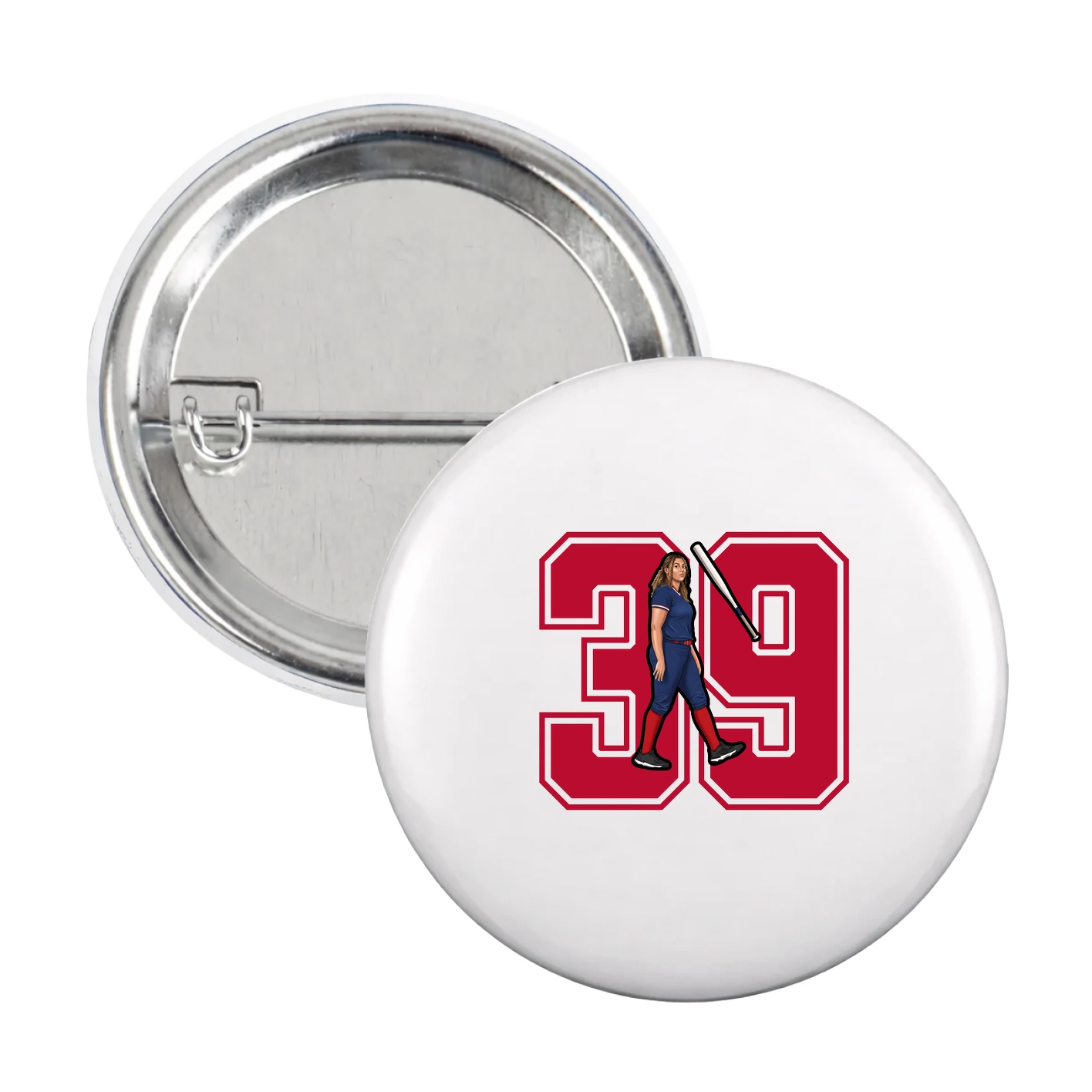 Game Day Button — Number in White