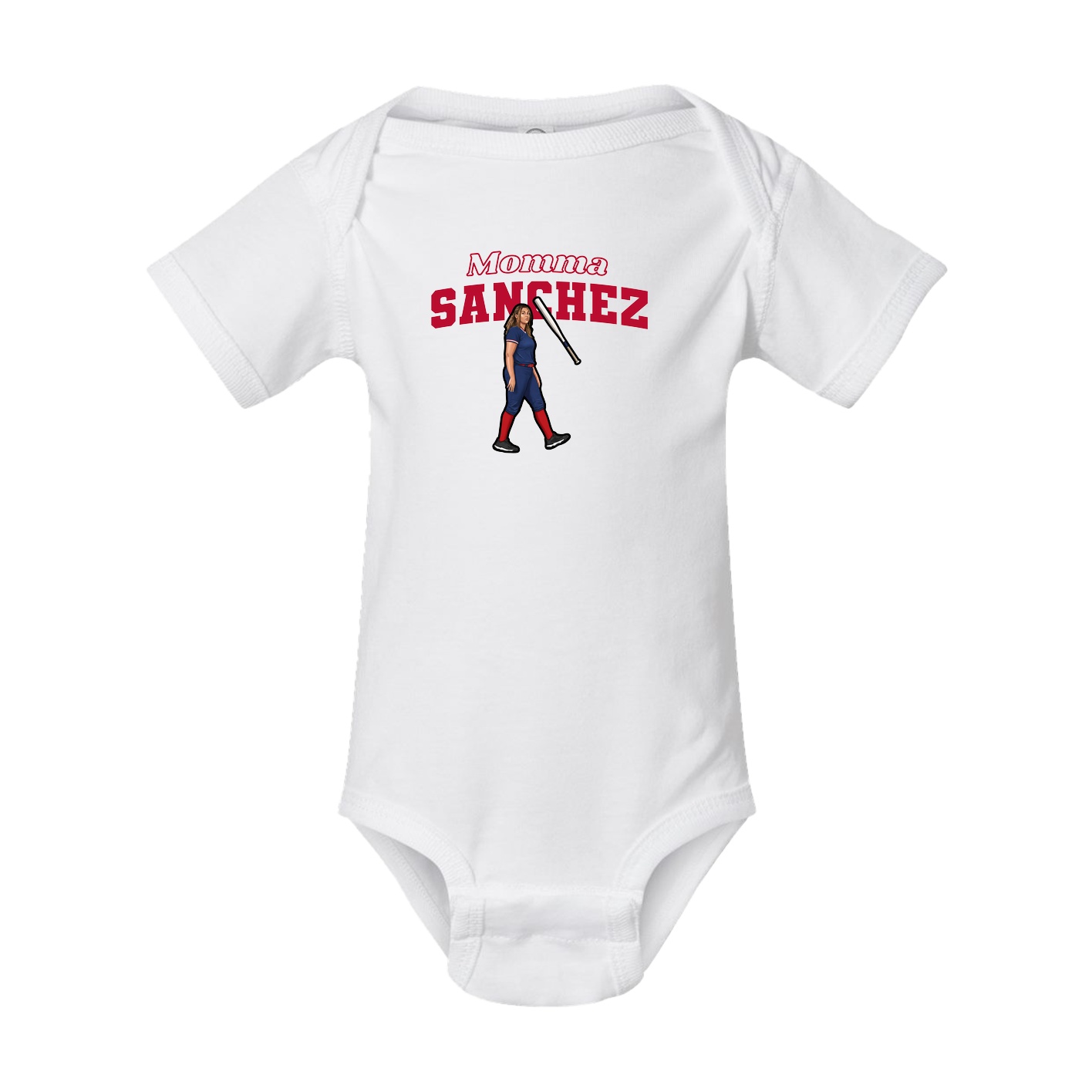 Baby Onesie — Mothers Day Block in White