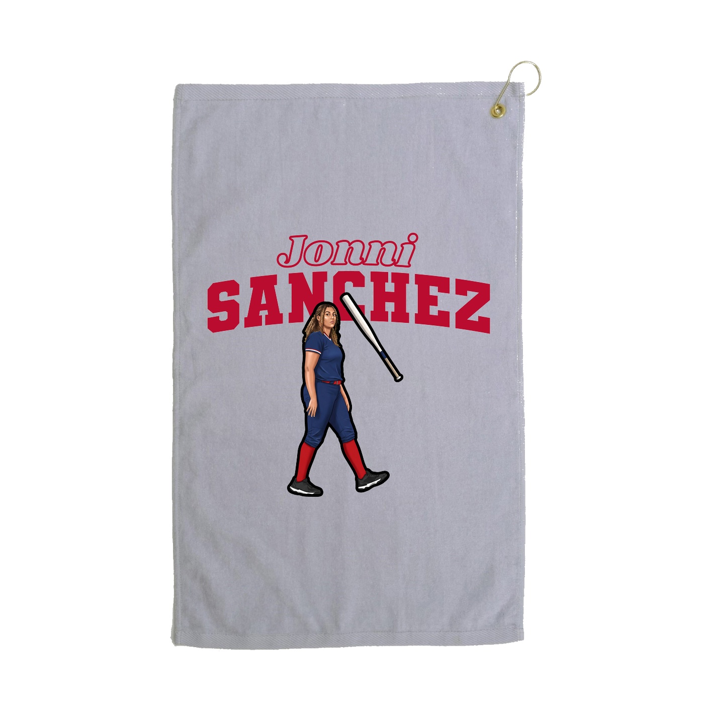 Golf Towel — Name Arch in Grey