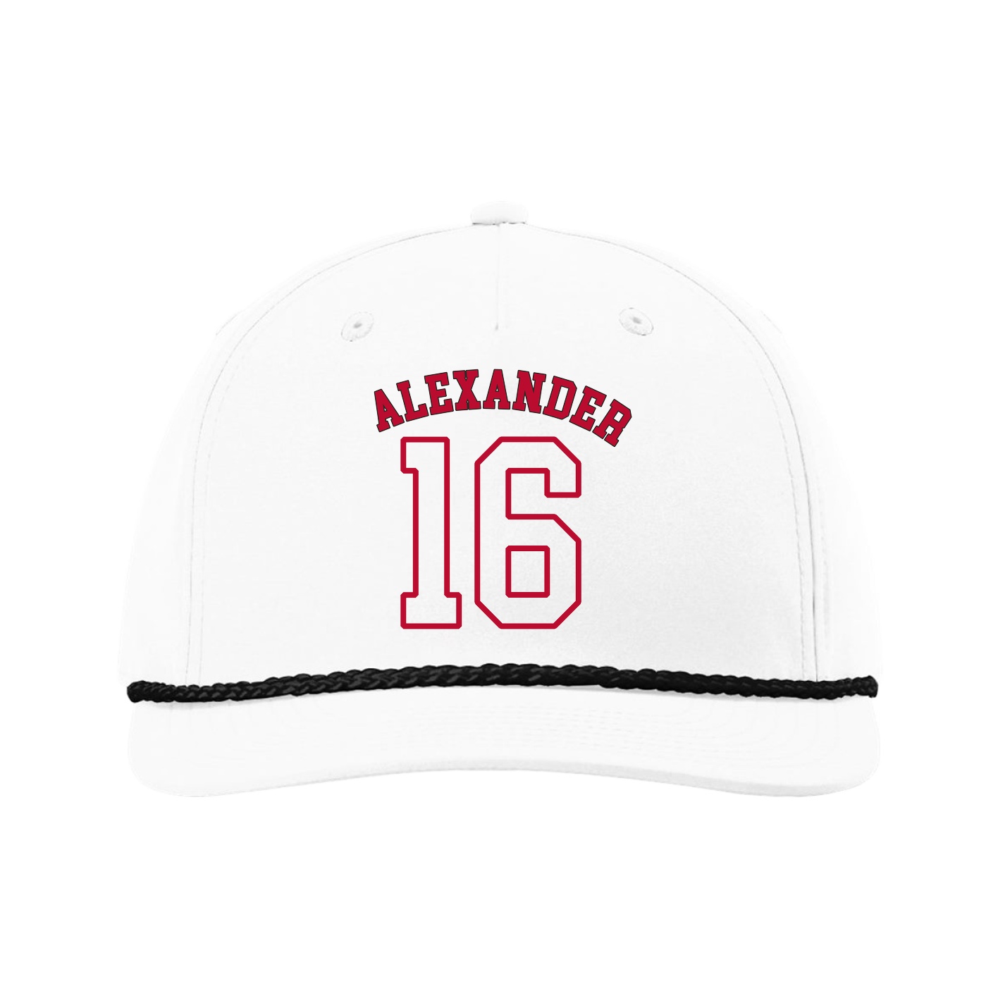 Five-Panel Classic Rope Cap — Shirsey Arch in White