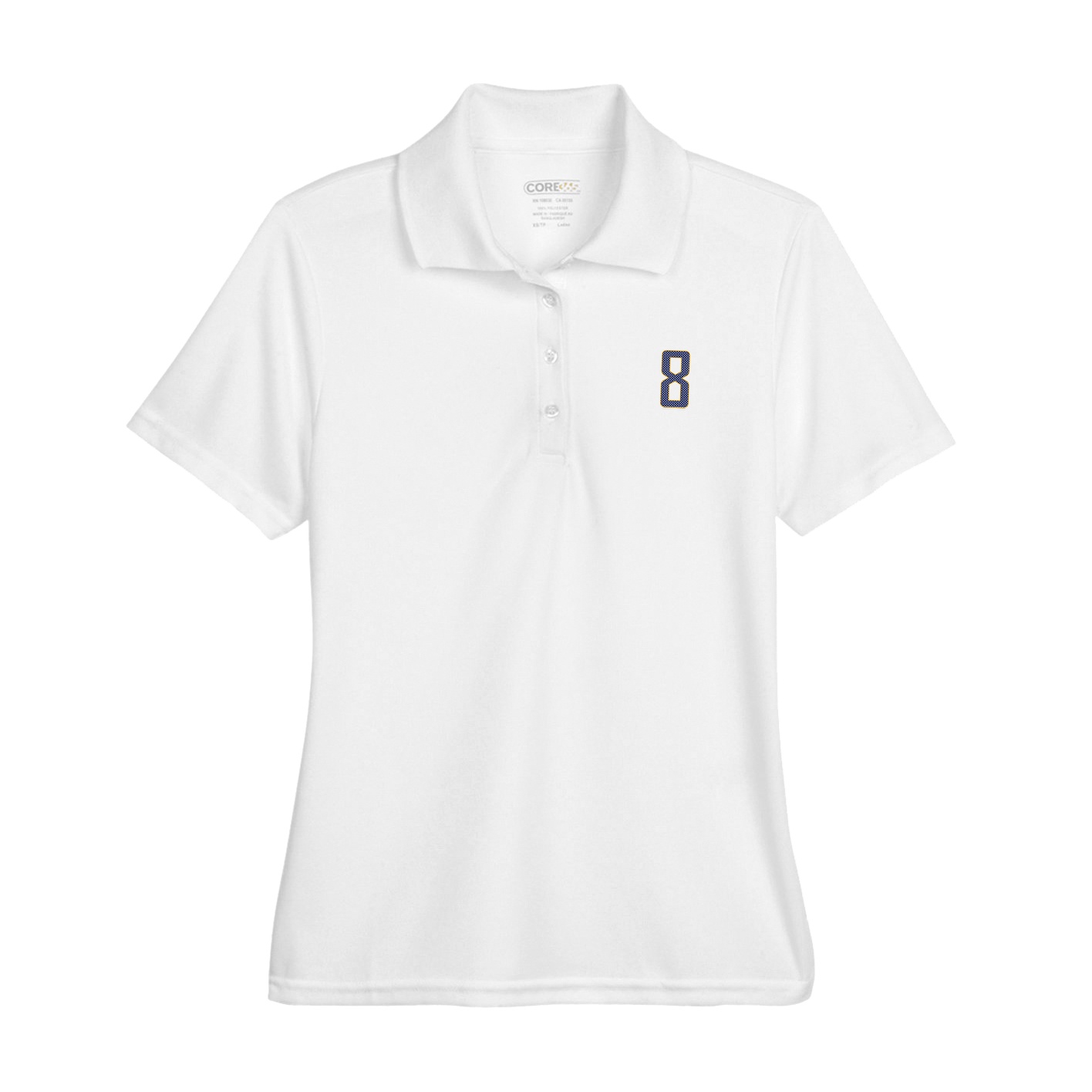Womens Performance Polo — Front Shirsy in White