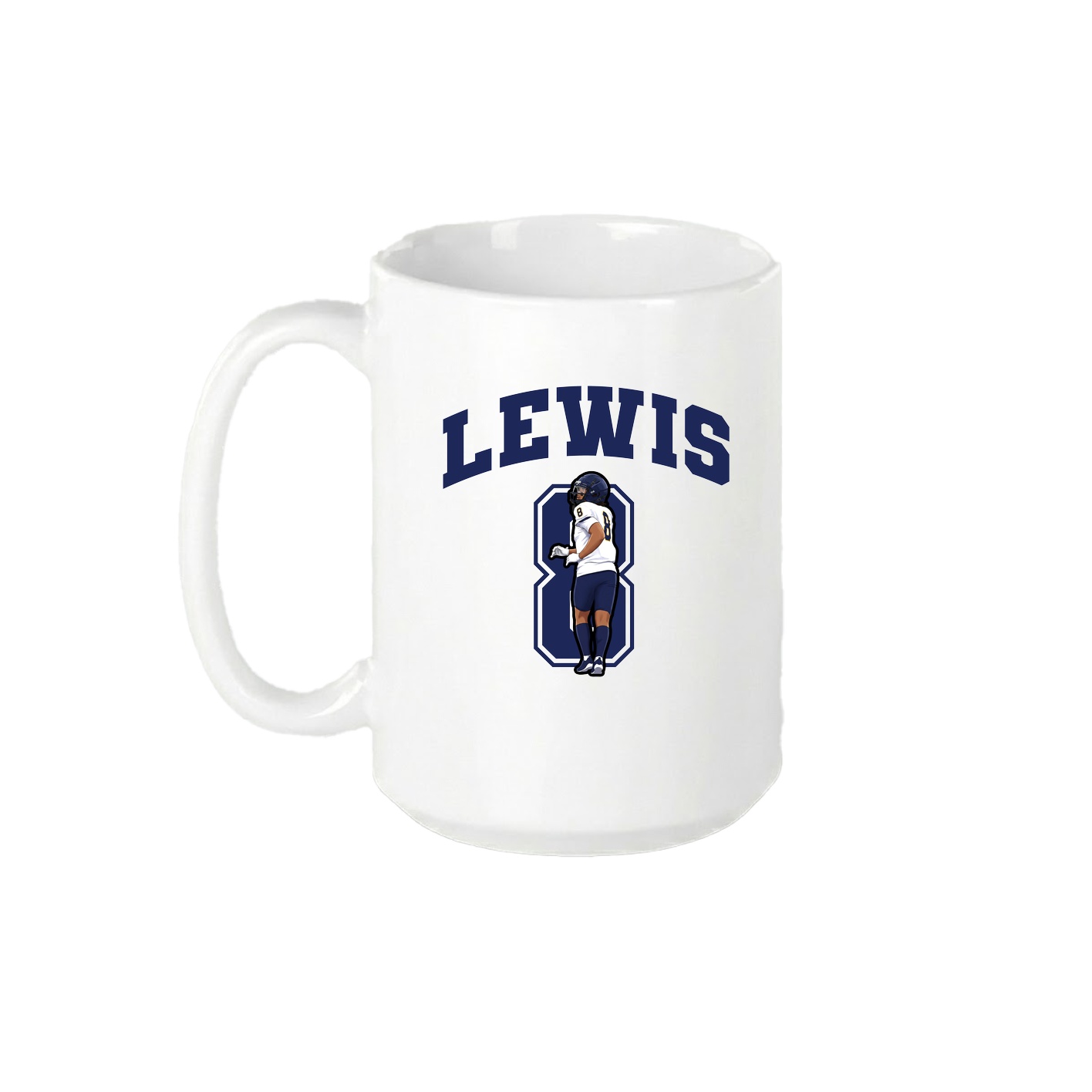 15oz Coffee Mug — Number in White