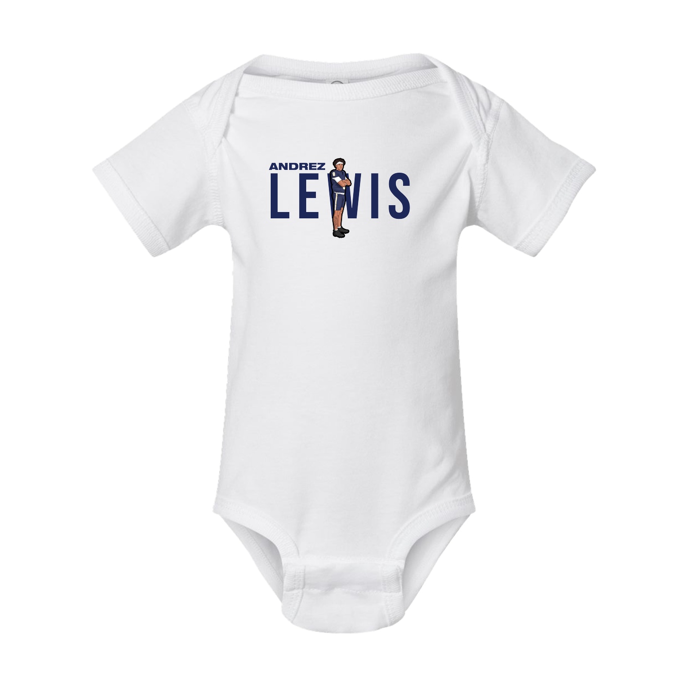 Baby Onesie — Player Name in White