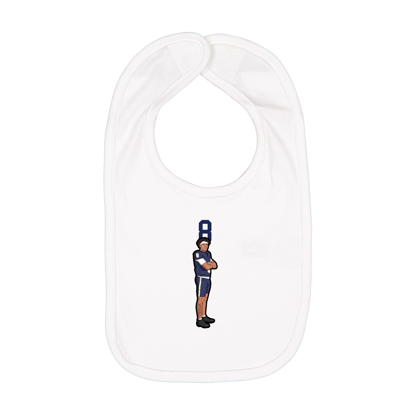 Infant Bib — Number Top in White