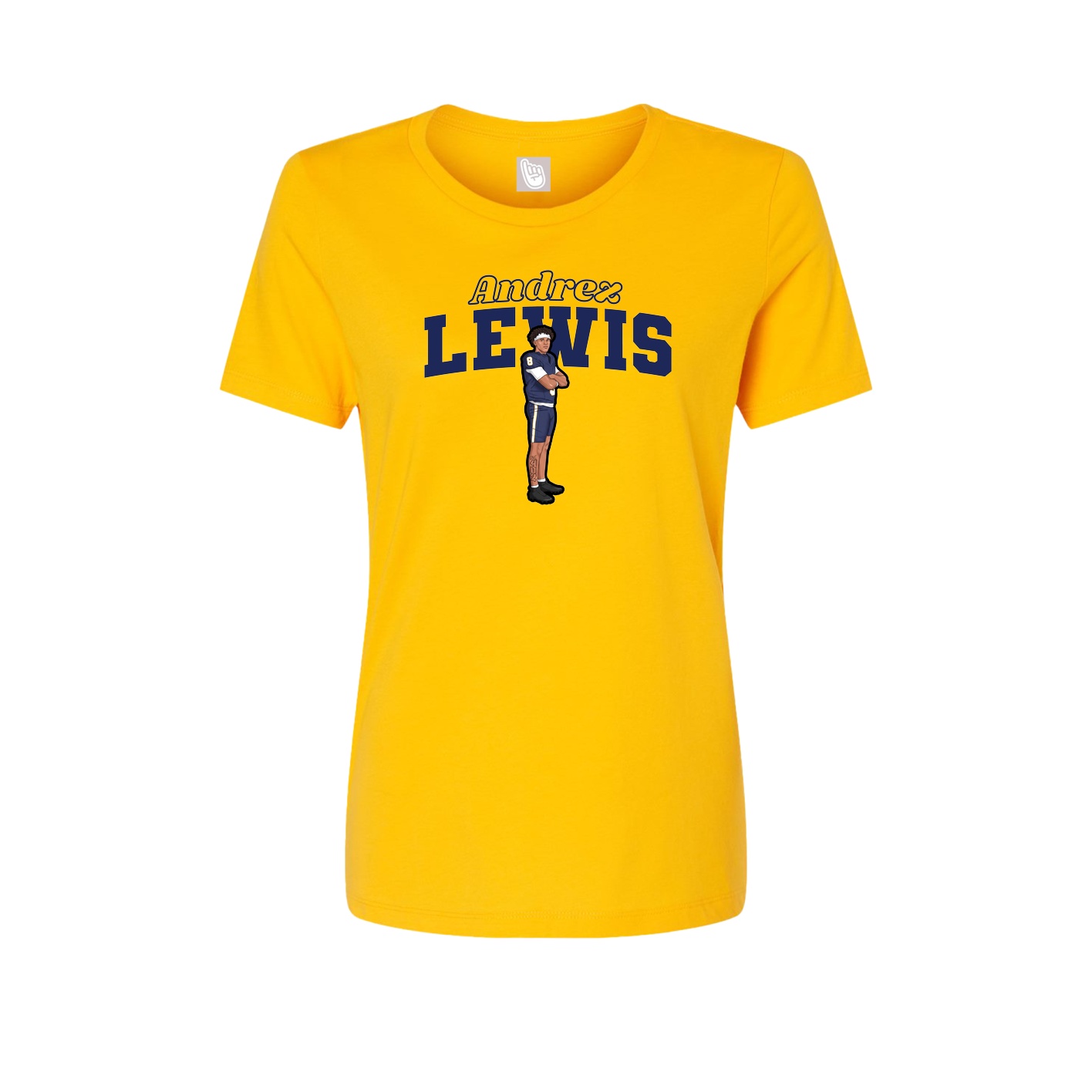 Fitted Women's Tee — Name Arch in Gold