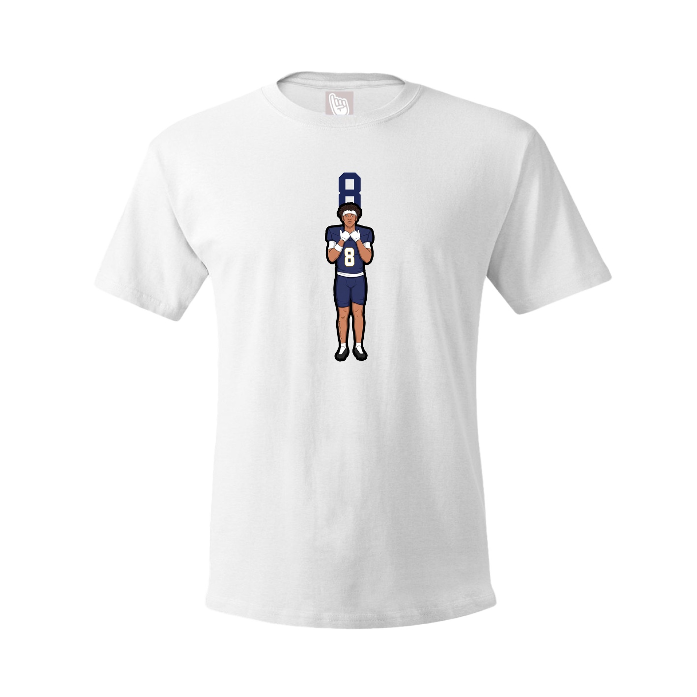Youth Tee — Number Top in White
