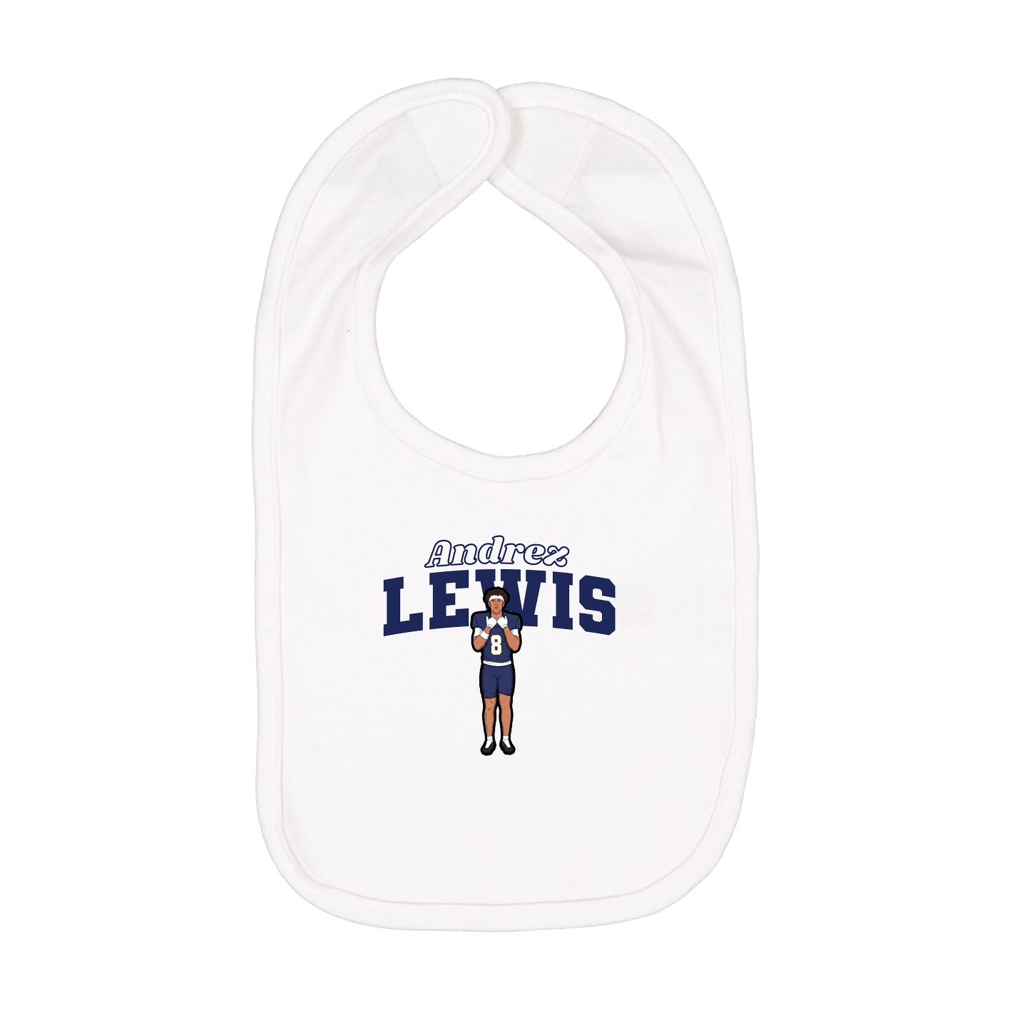 Infant Bib — Name Arch in White