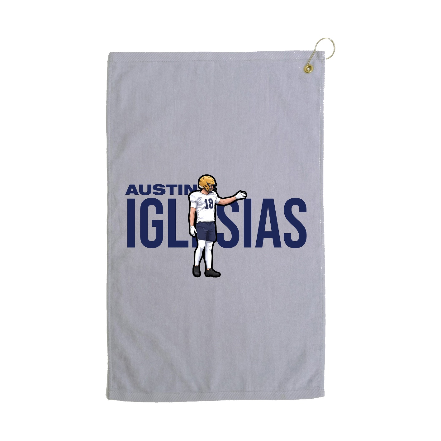 Golf Towel — Player Name in Grey