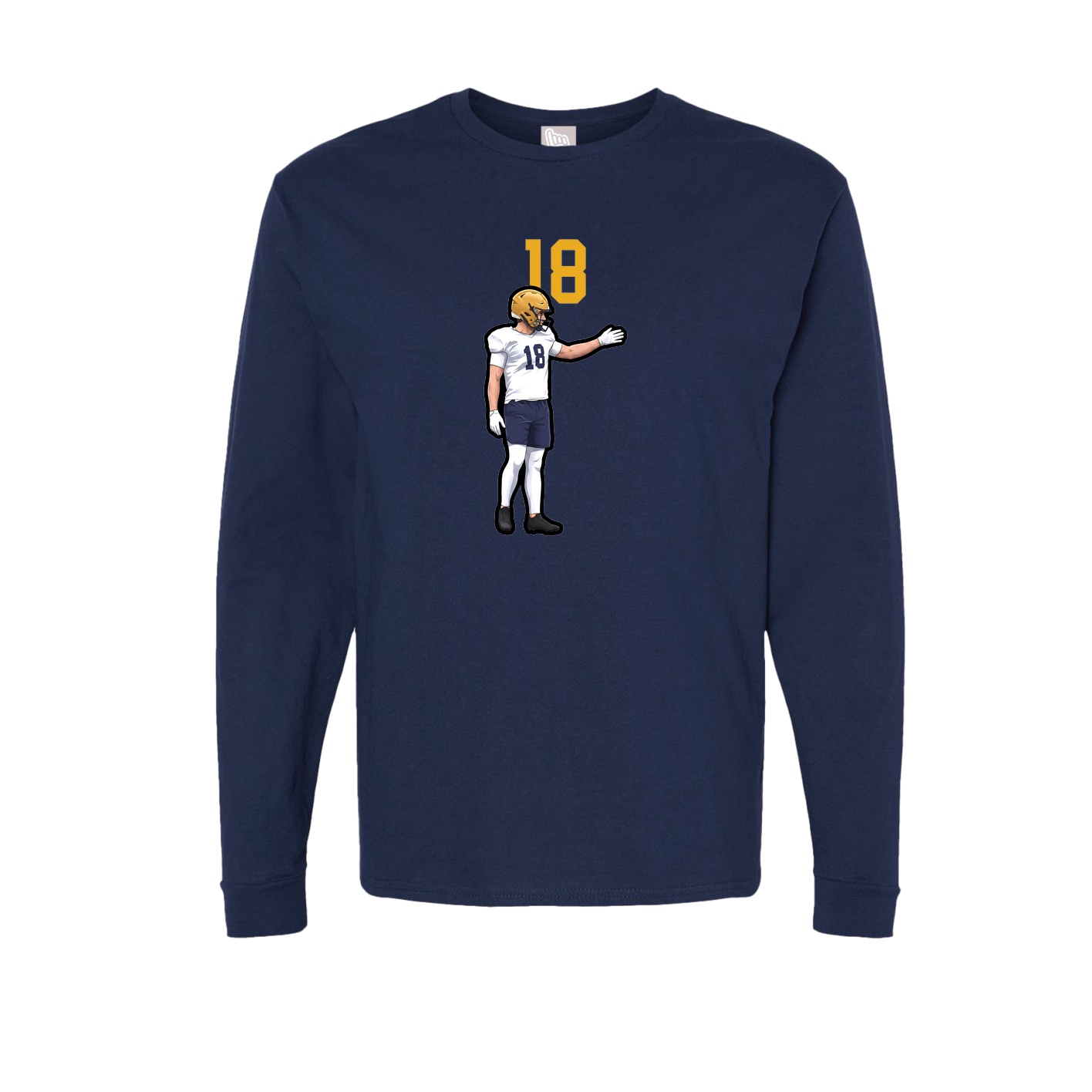 Long Sleeve Tee — Number Top in Navy