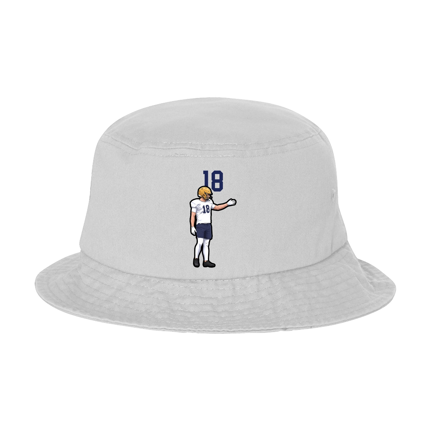 Bucket Cap — Number Top in White