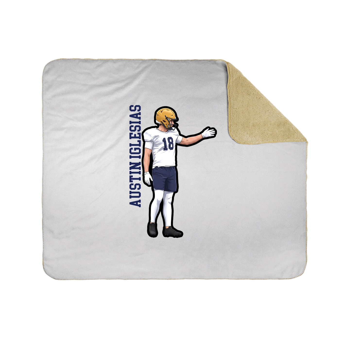 Throw Blanket — Name Vertical in White