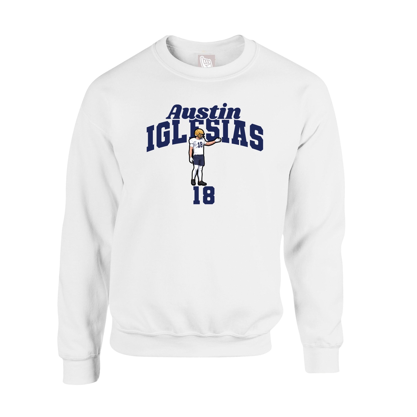 Fleece Crew — Signature Arch in White