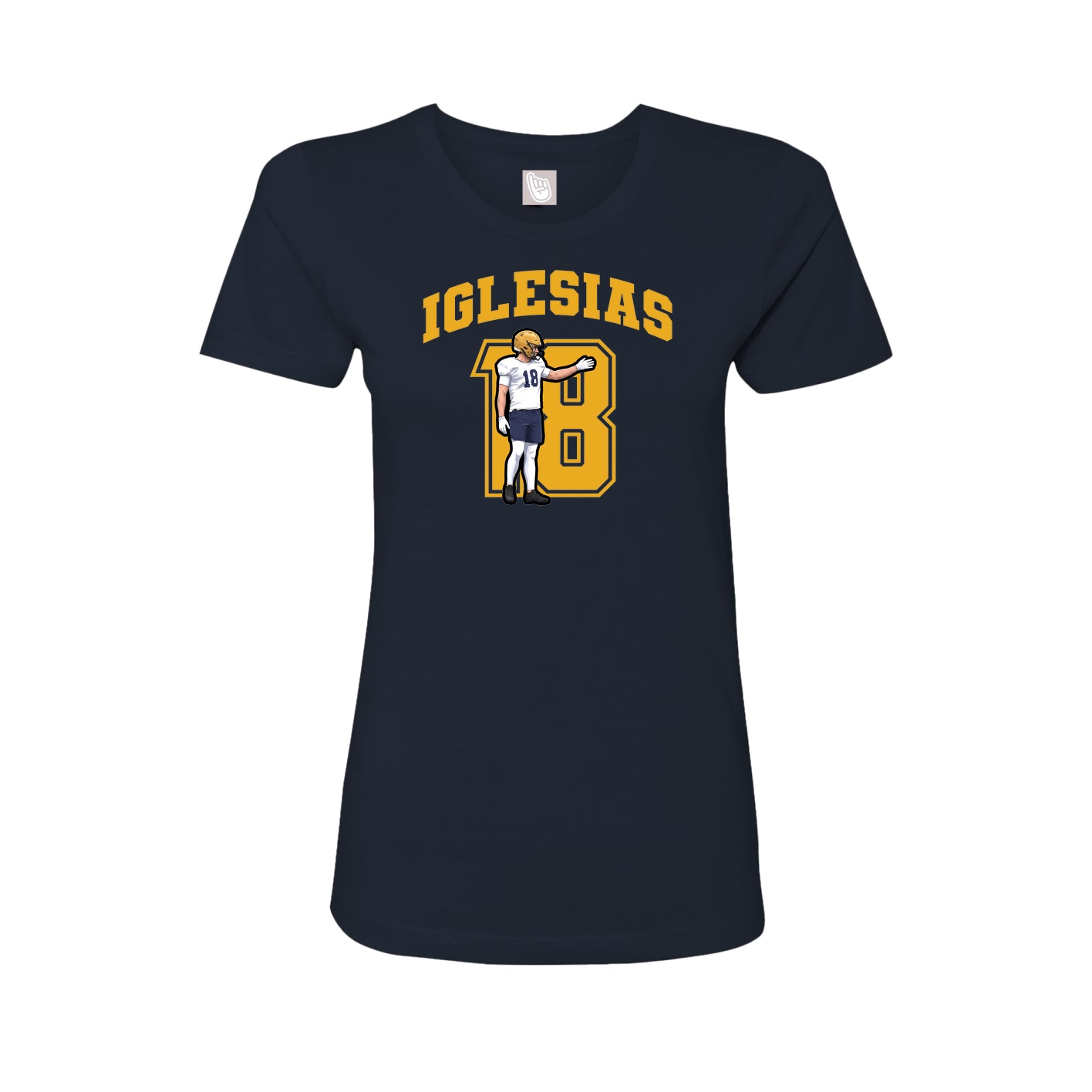 Fitted Women's Tee — Number in Navy