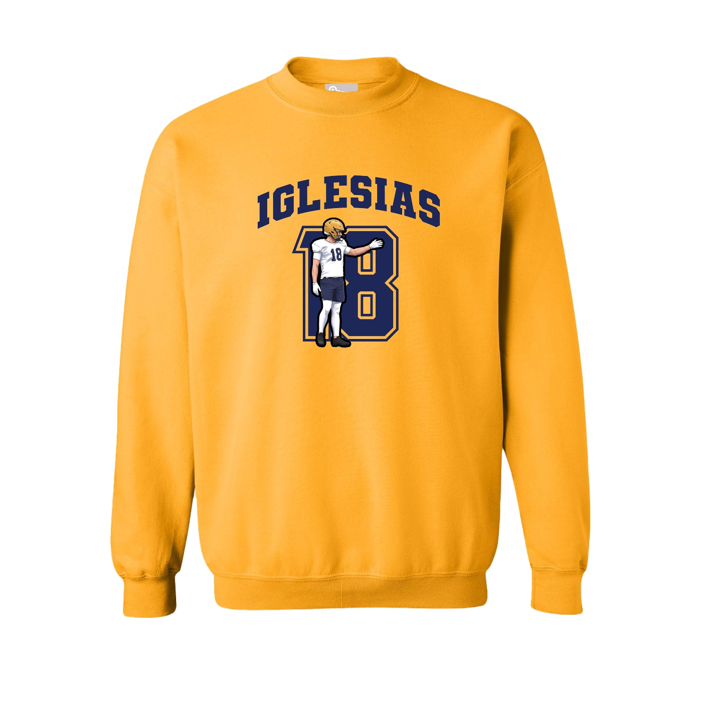 Fleece Crew — Number in Gold