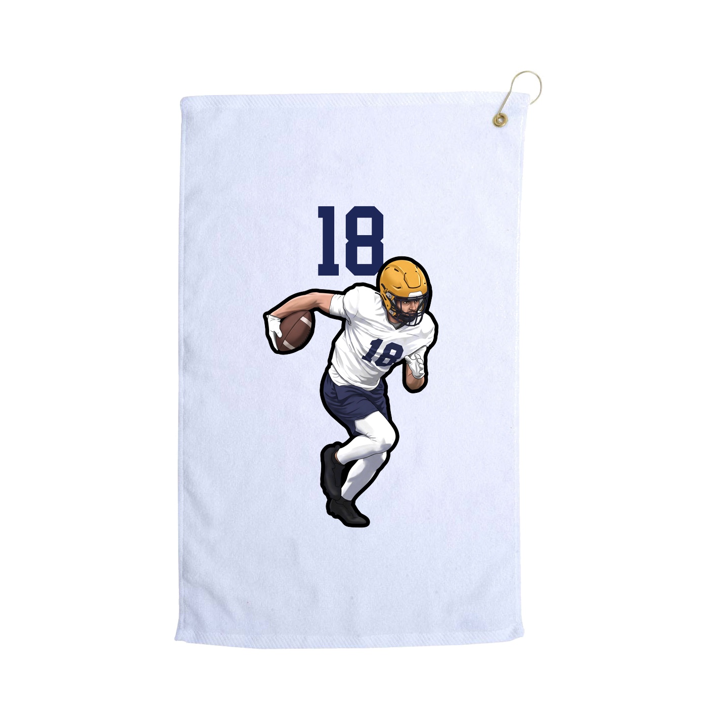 Golf Towel — Number Top in White
