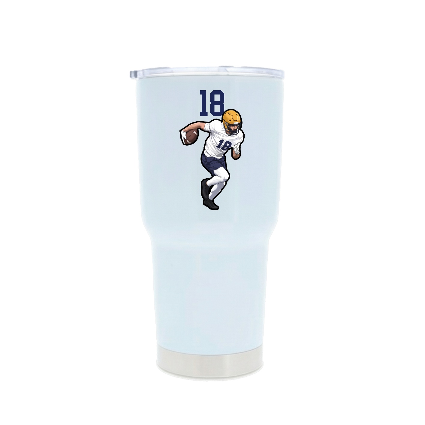 30oz Stainless Steel Tumbler — Number Top in White