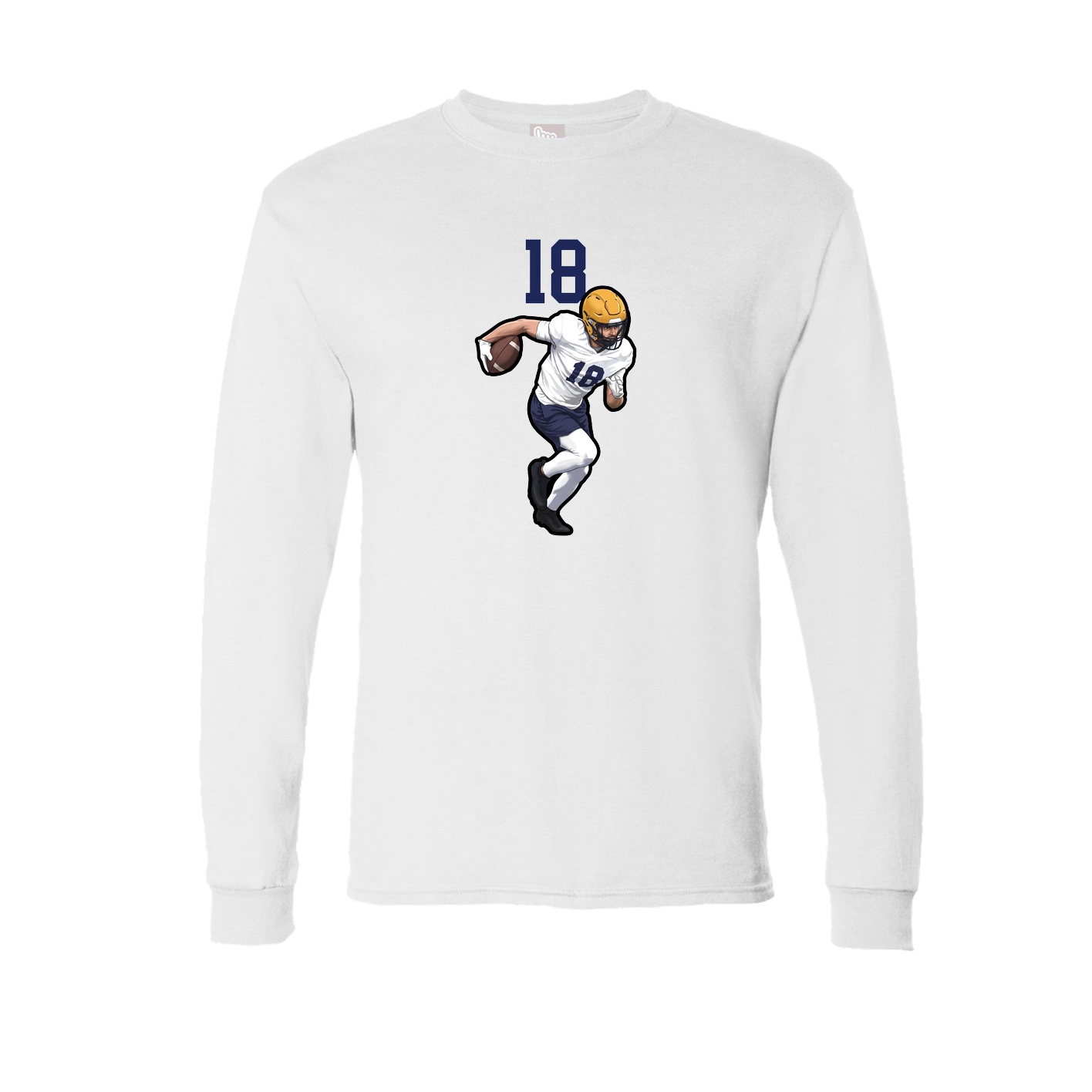 Long Sleeve Tee — Number Top in White