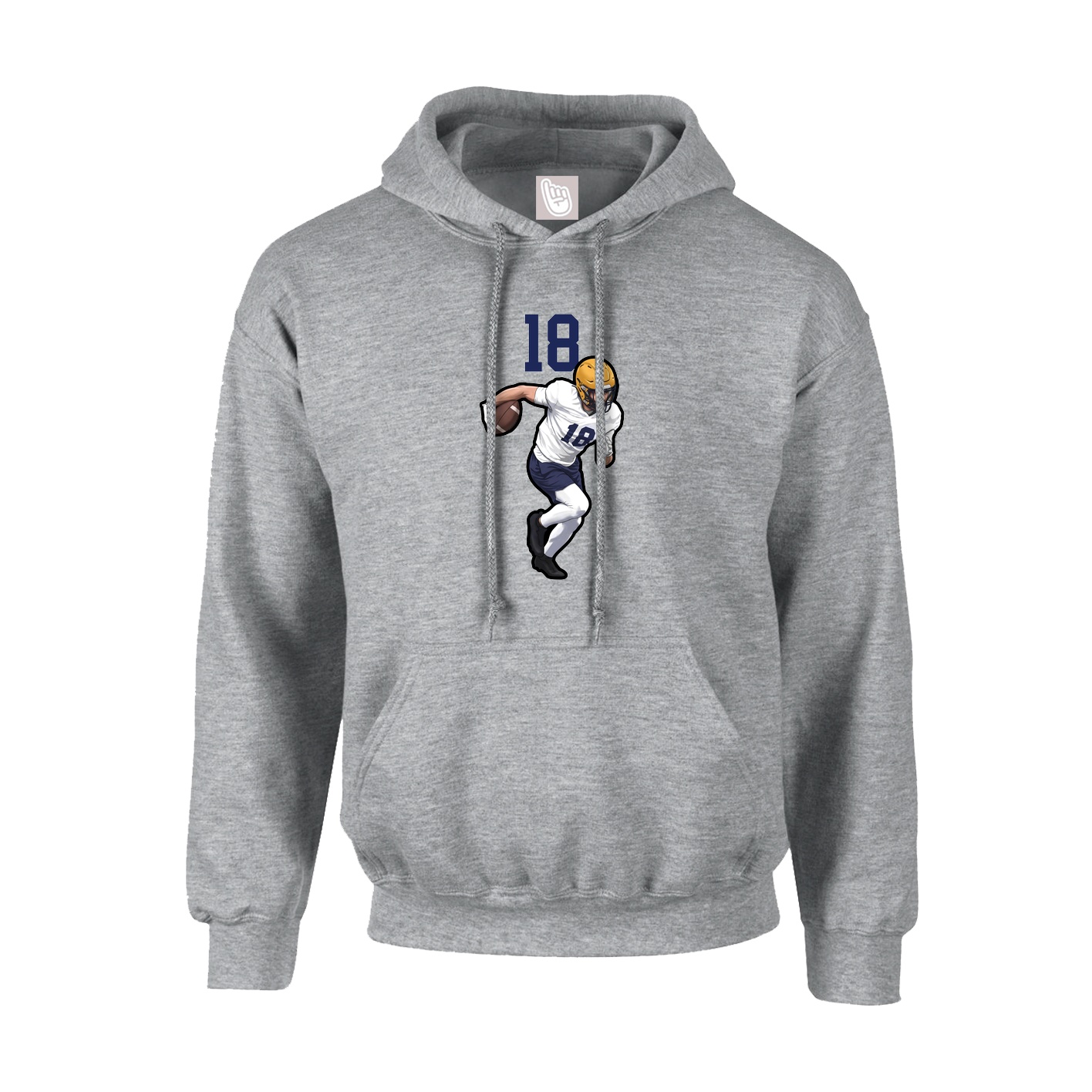 Hoodie — Number Top in Grey