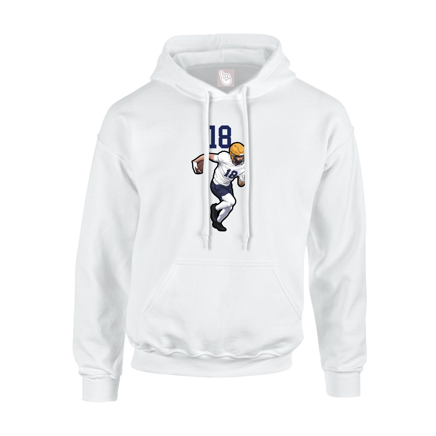Youth Hoodie — Number Top in White