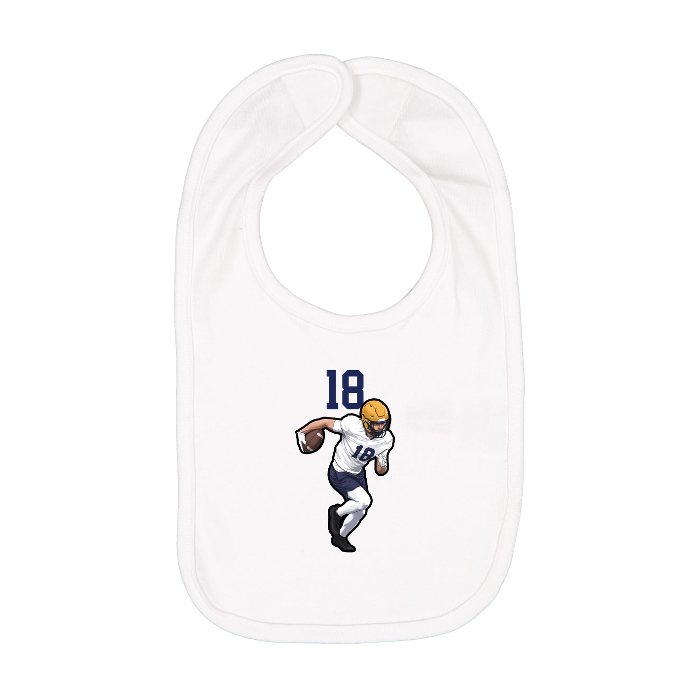Infant Bib — Number Top in White