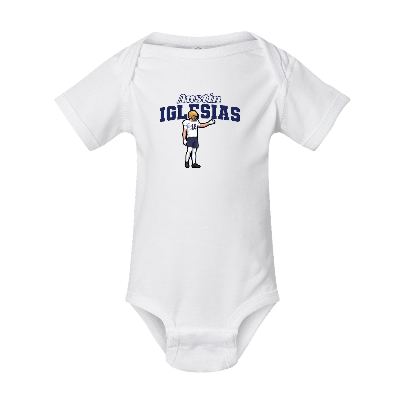 Baby Onesie — Name Arch in White