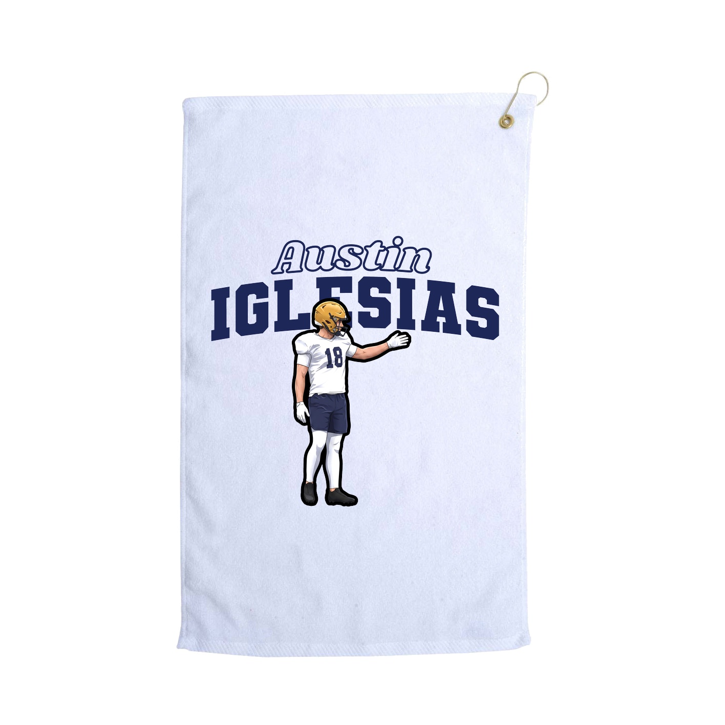 Golf Towel — Name Arch in White