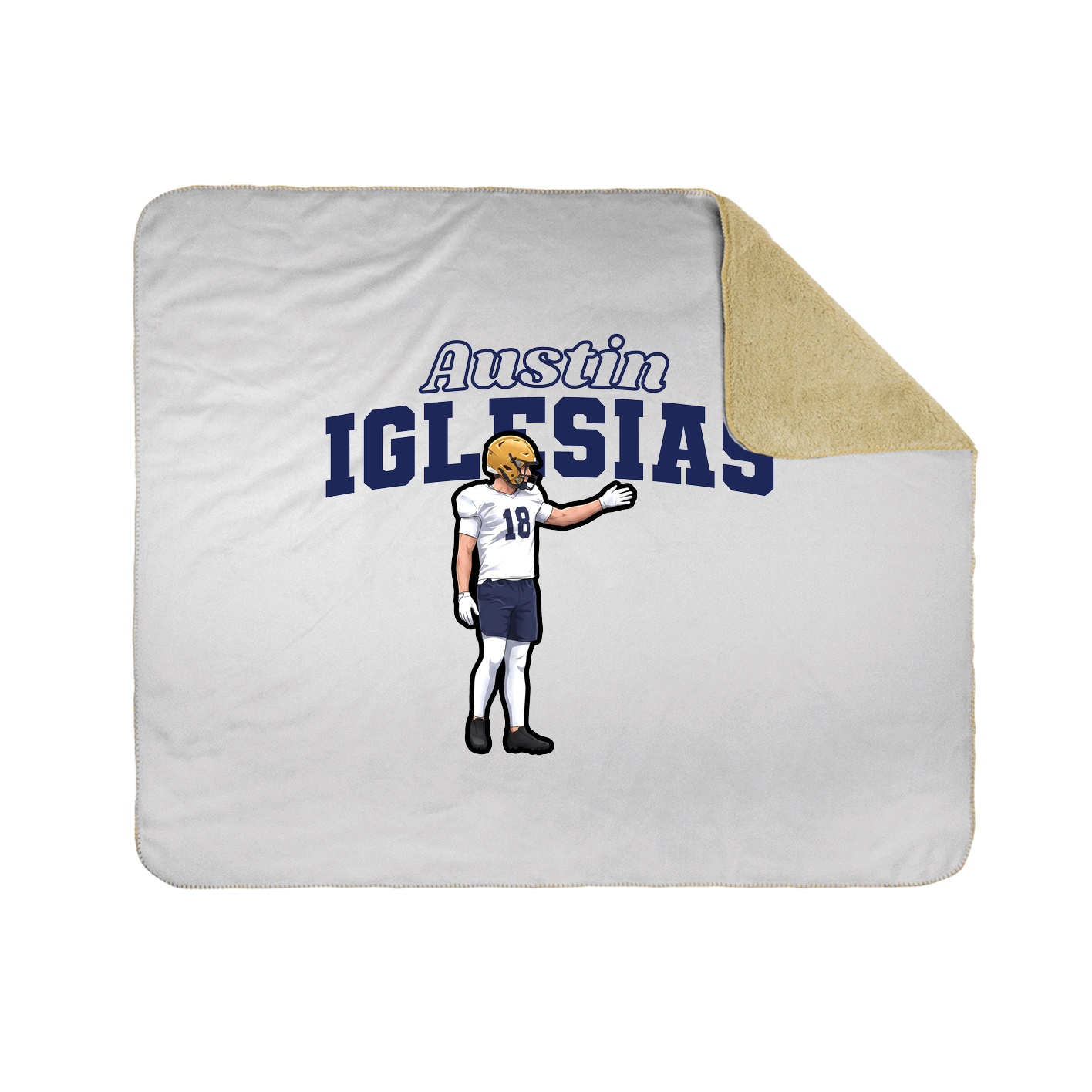 Throw Blanket — Name Arch in White