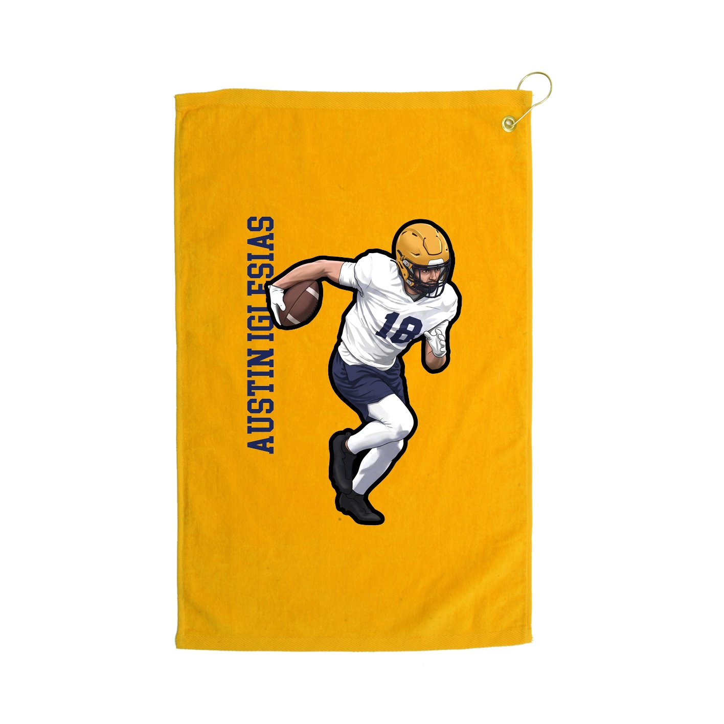 Golf Towel — Name Vertical in Gold