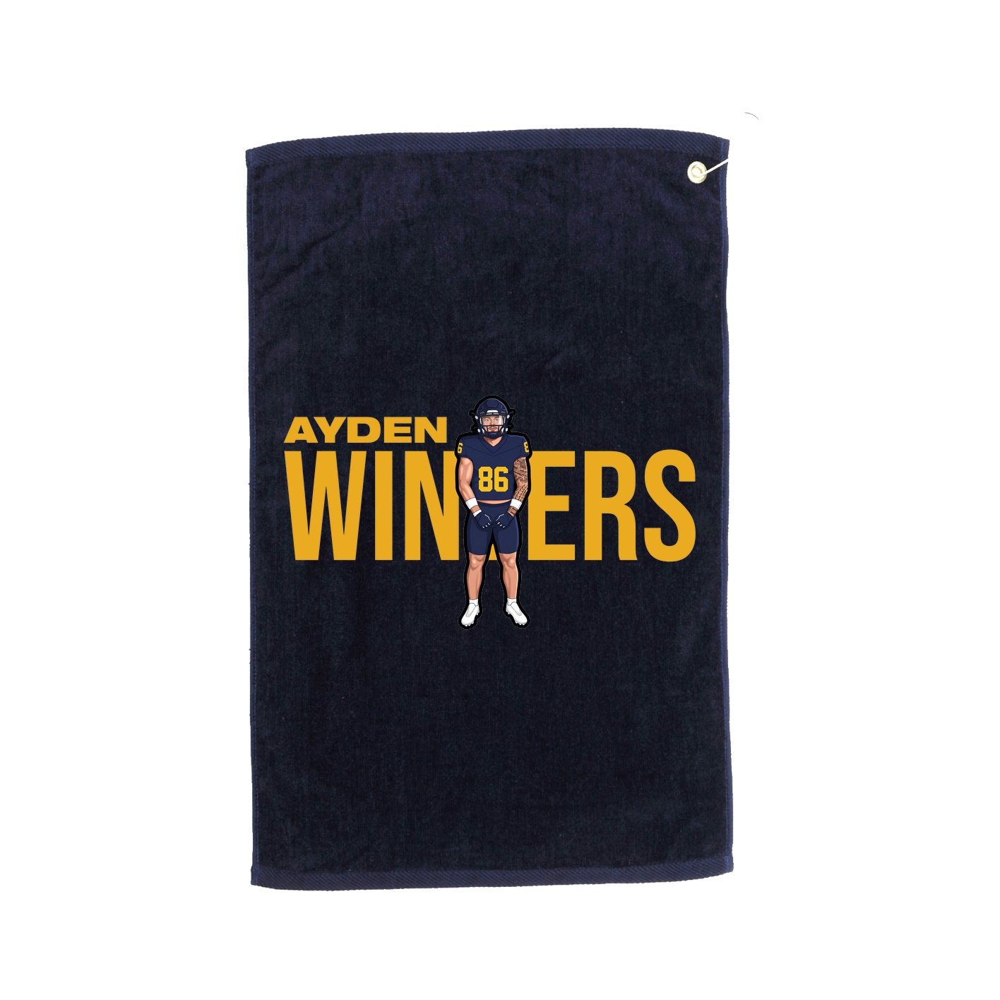 Golf Towel — Player Name in Navy