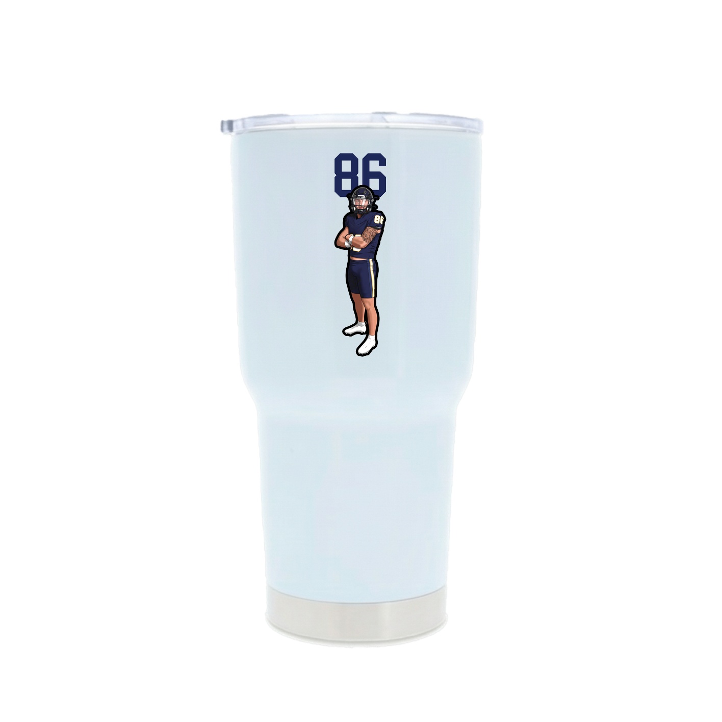 30oz Stainless Steel Tumbler — Number Top in White