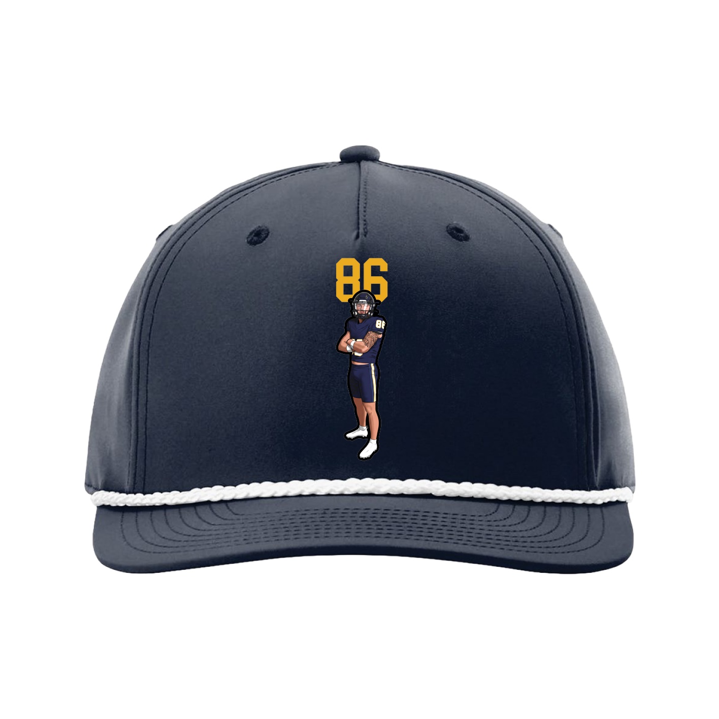 Five-Panel Classic Rope Cap — Number Top in Navy