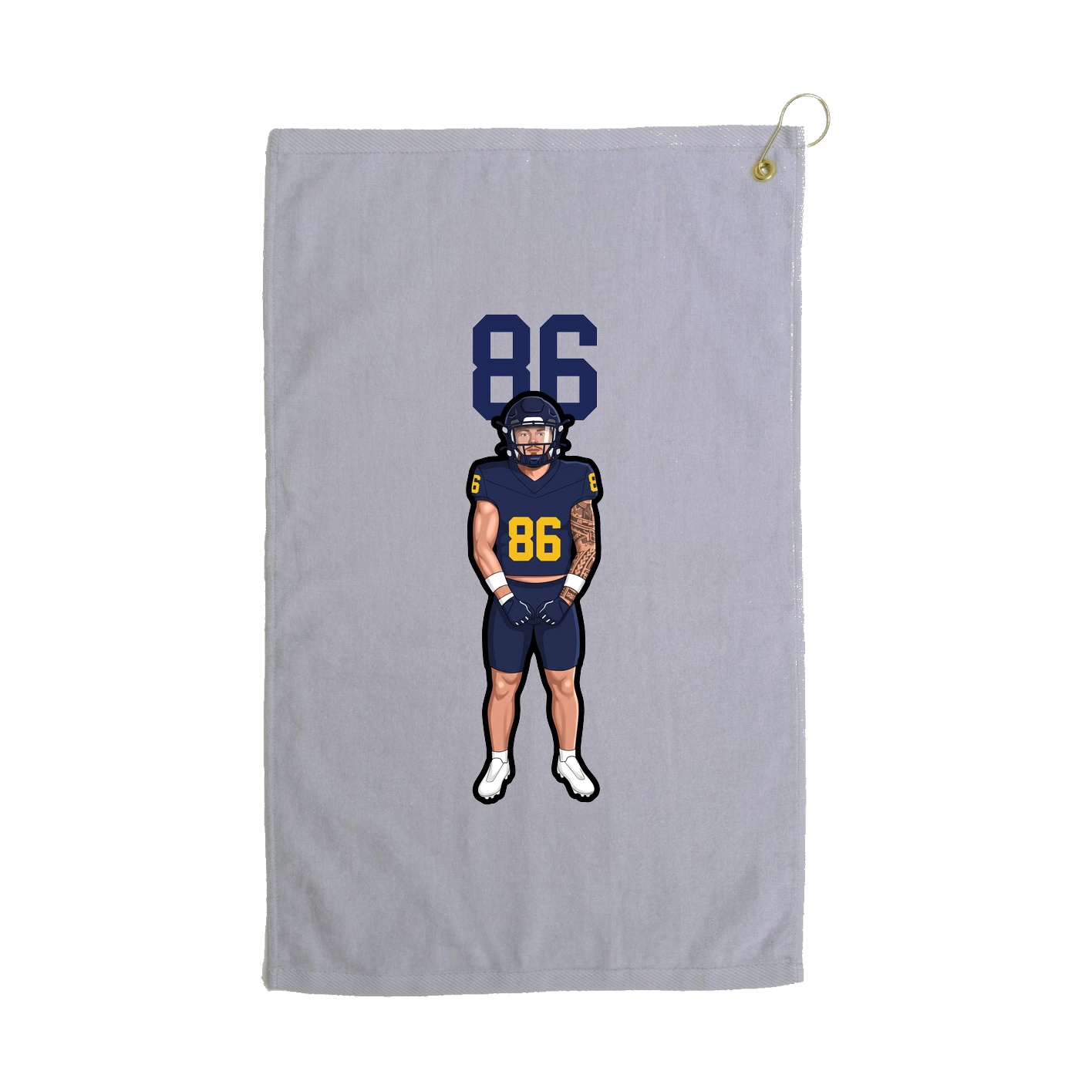 Golf Towel — Number Top in Grey
