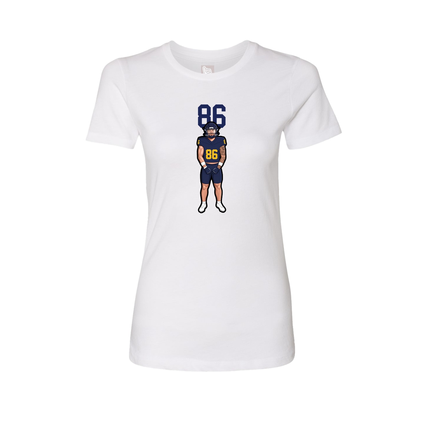 Fitted Women's Tee — Number Top in White