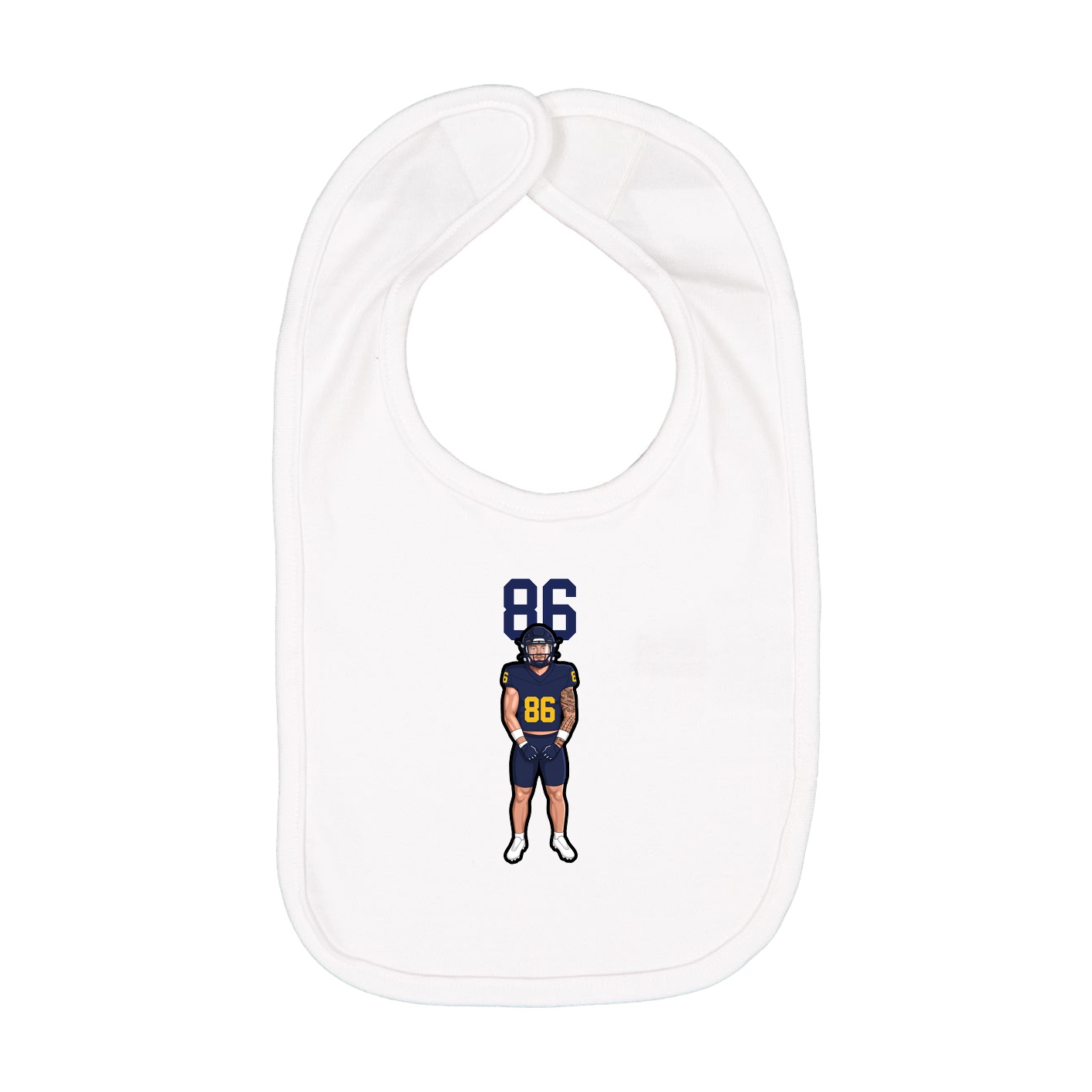 Infant Bib — Number Top in White