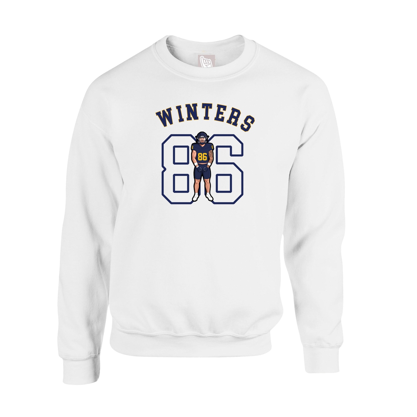 Fleece Crew — Shirsey Arch in White