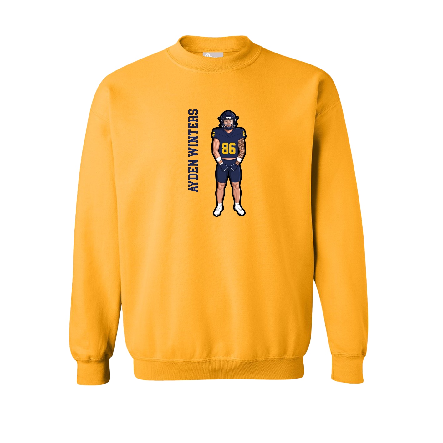 Fleece Crew — Name Vertical in Gold