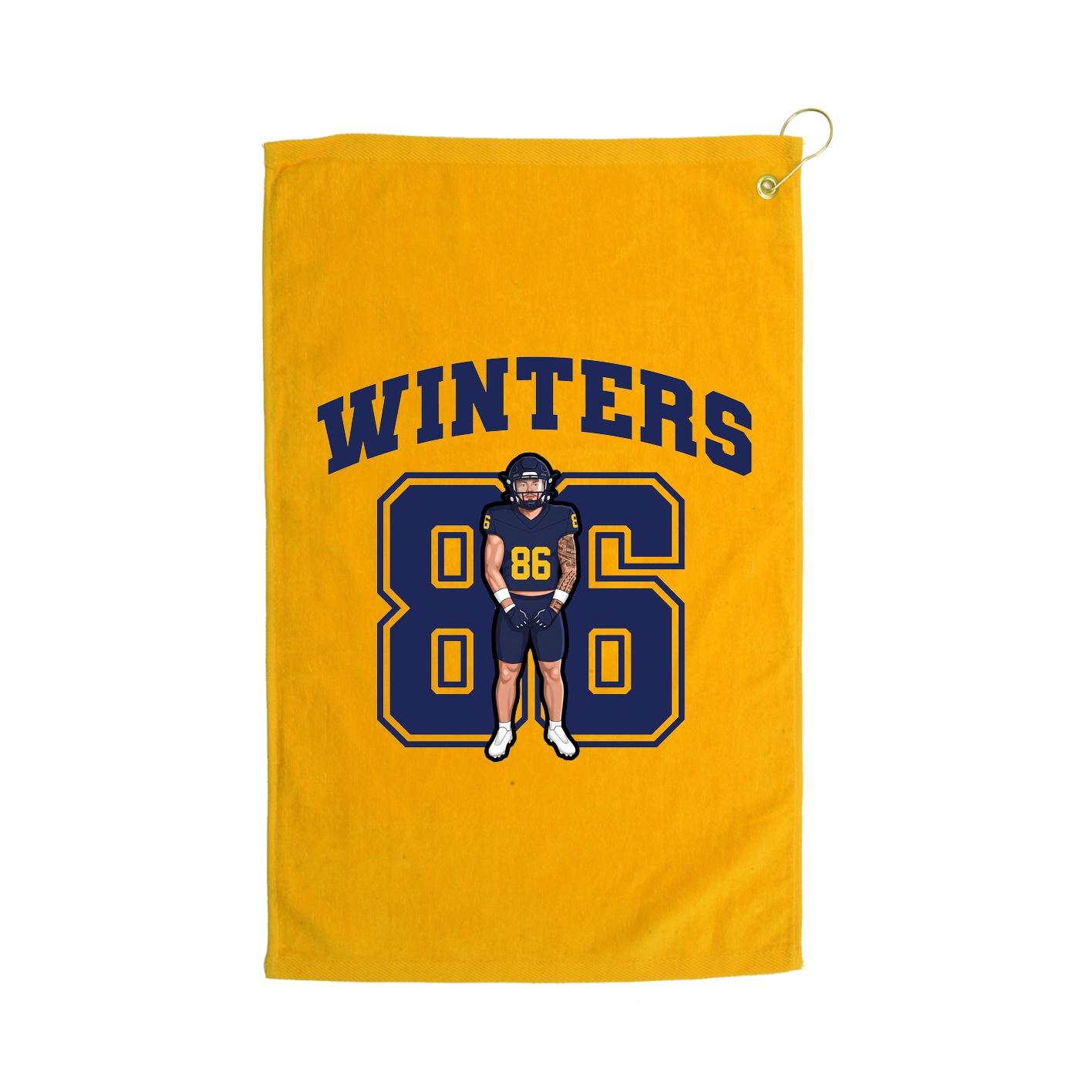 Golf Towel — Number in Gold