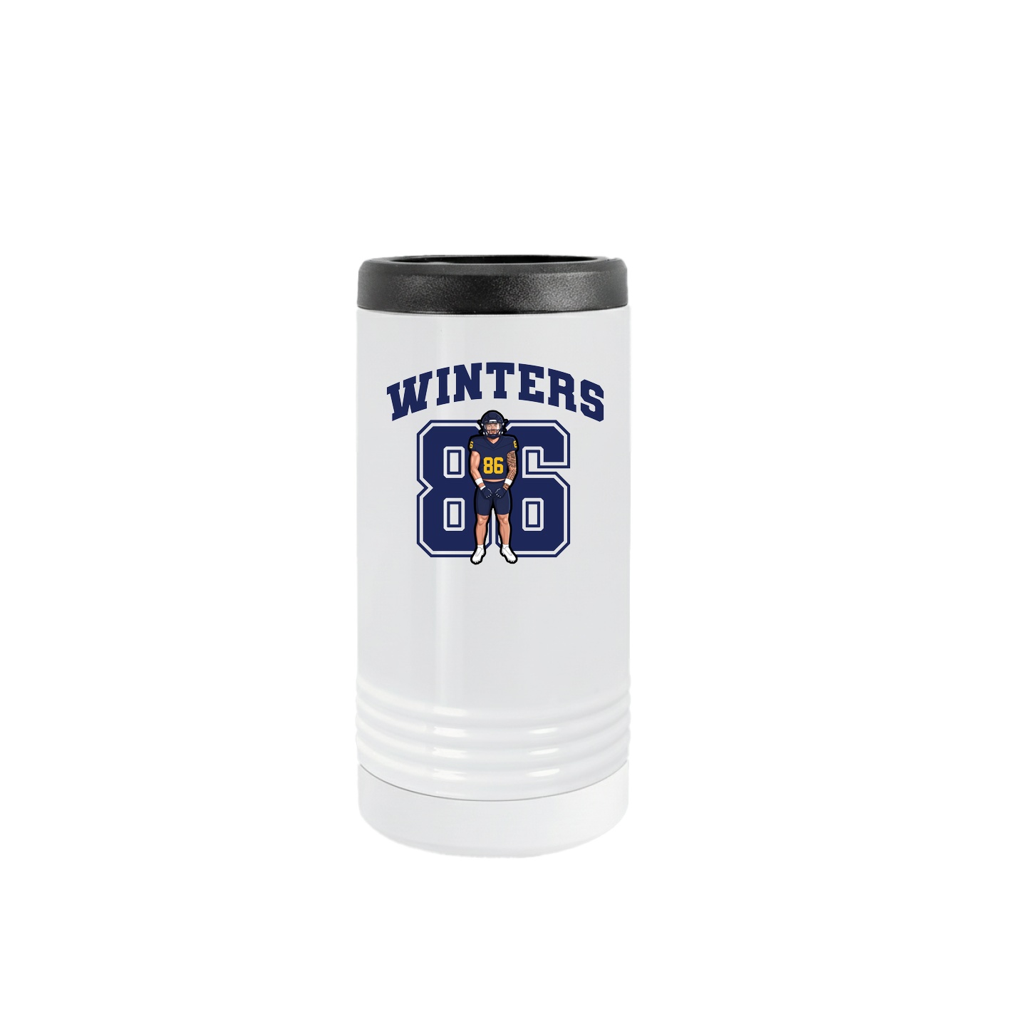 Slim Beverage Holder — Number in White