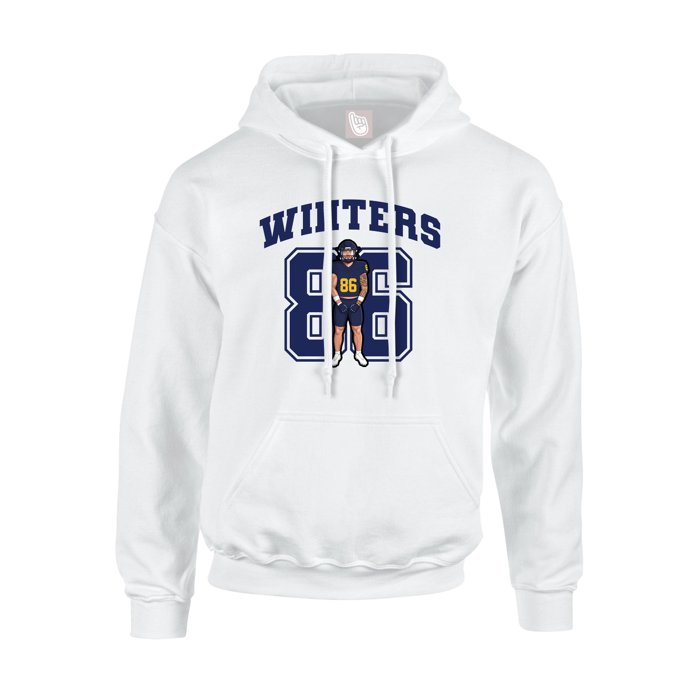Youth Hoodie — Number in White