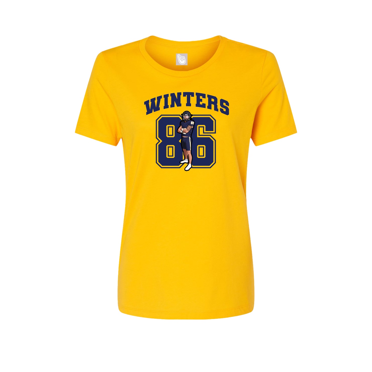 Fitted Women's Tee — Number in Gold