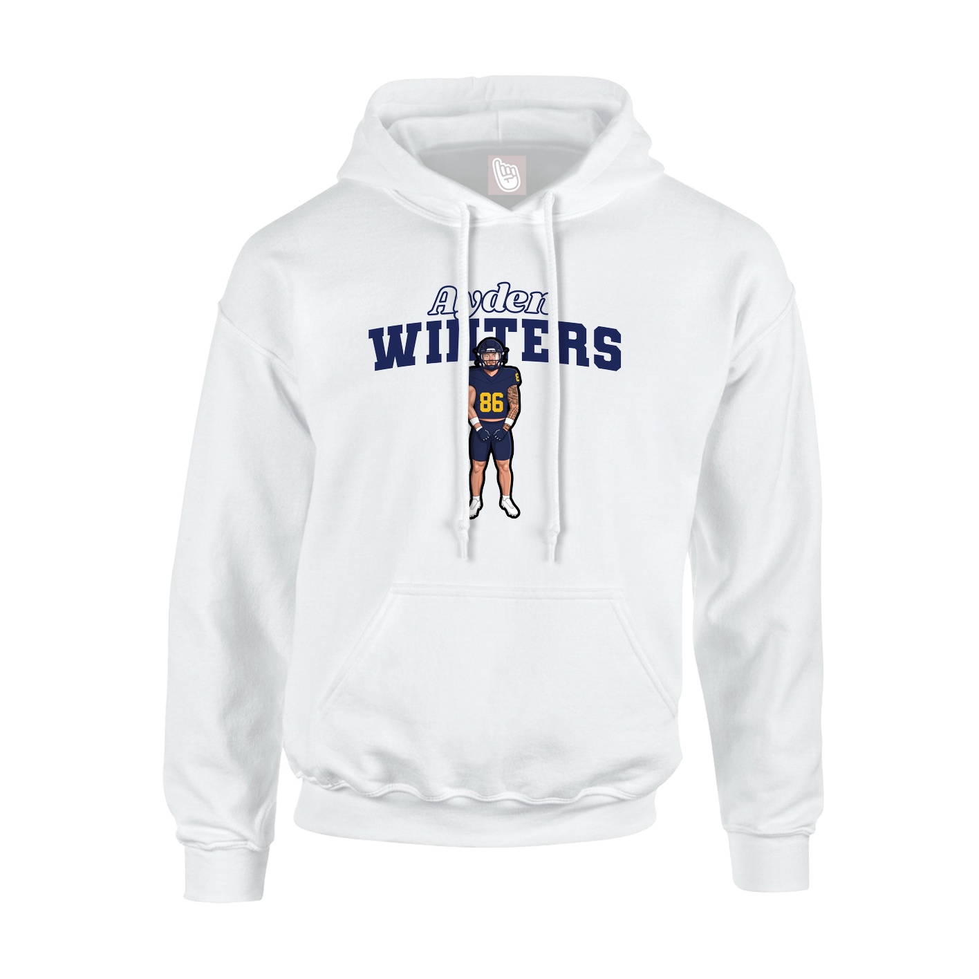 Hoodie — Name Arch in White